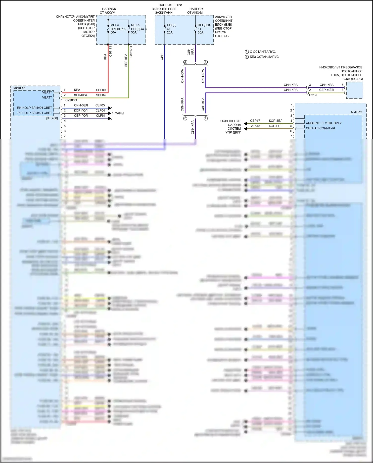 Escape Ford III рестайлинг (2015-2019): Электросхема блоков управления кузовом (1 из 2) 