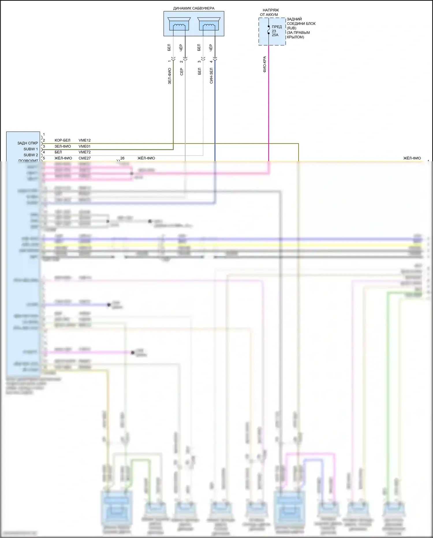 Escape Ford III рестайлинг (2015-2019): Электросхема магнитолы, с sony (1 из 3) 