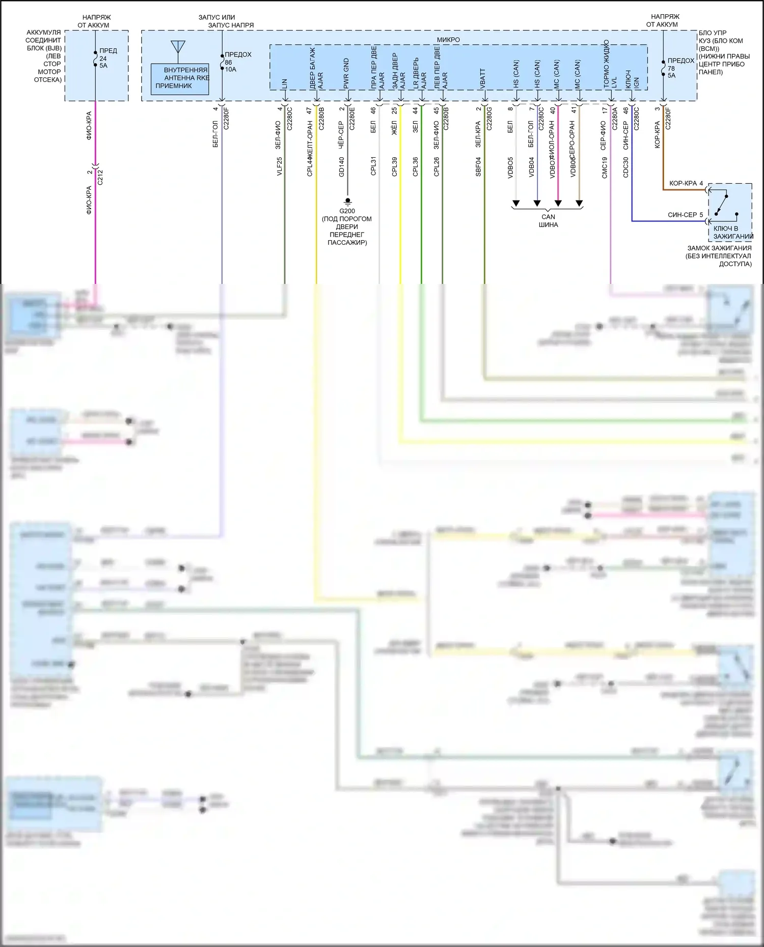 Escape Ford III рестайлинг (2015-2019): Электросхема помощников водителя (1 из 2) 