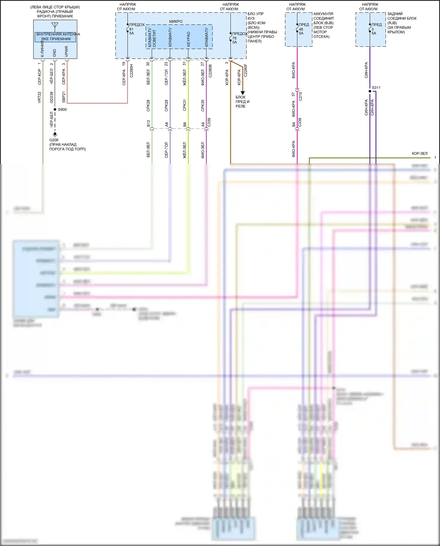 Escape Ford III рестайлинг (2015-2019): Электросхема с защитой от взлома, с интеллектуальным доступом (4 из 5) 