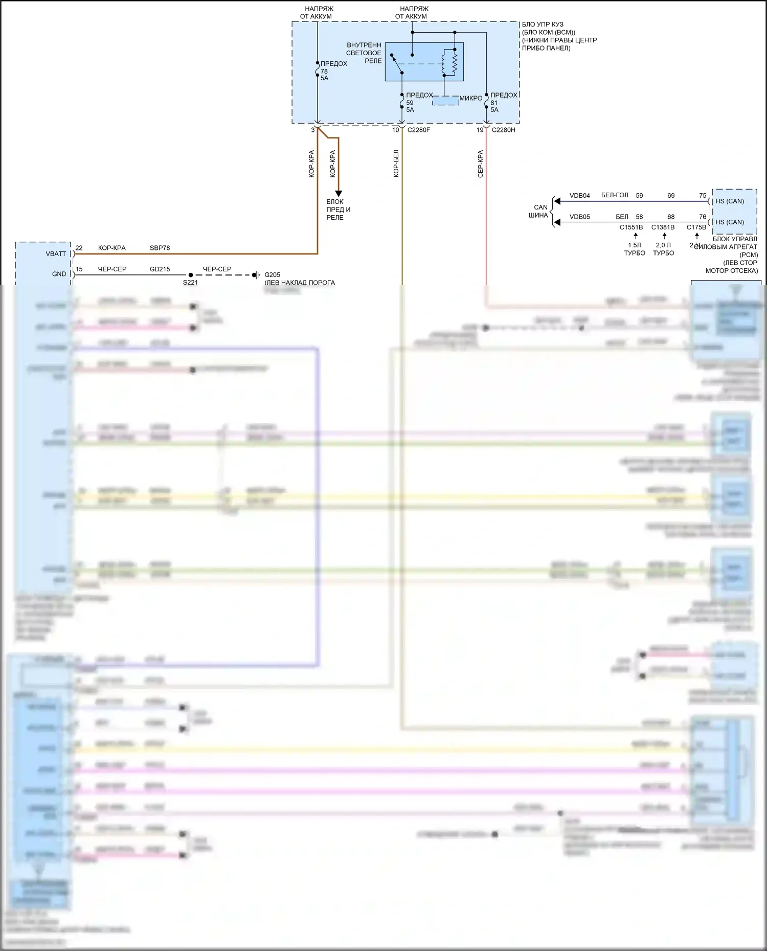 Escape Ford III рестайлинг (2015-2019): Пассивная сигнализации электросхема 