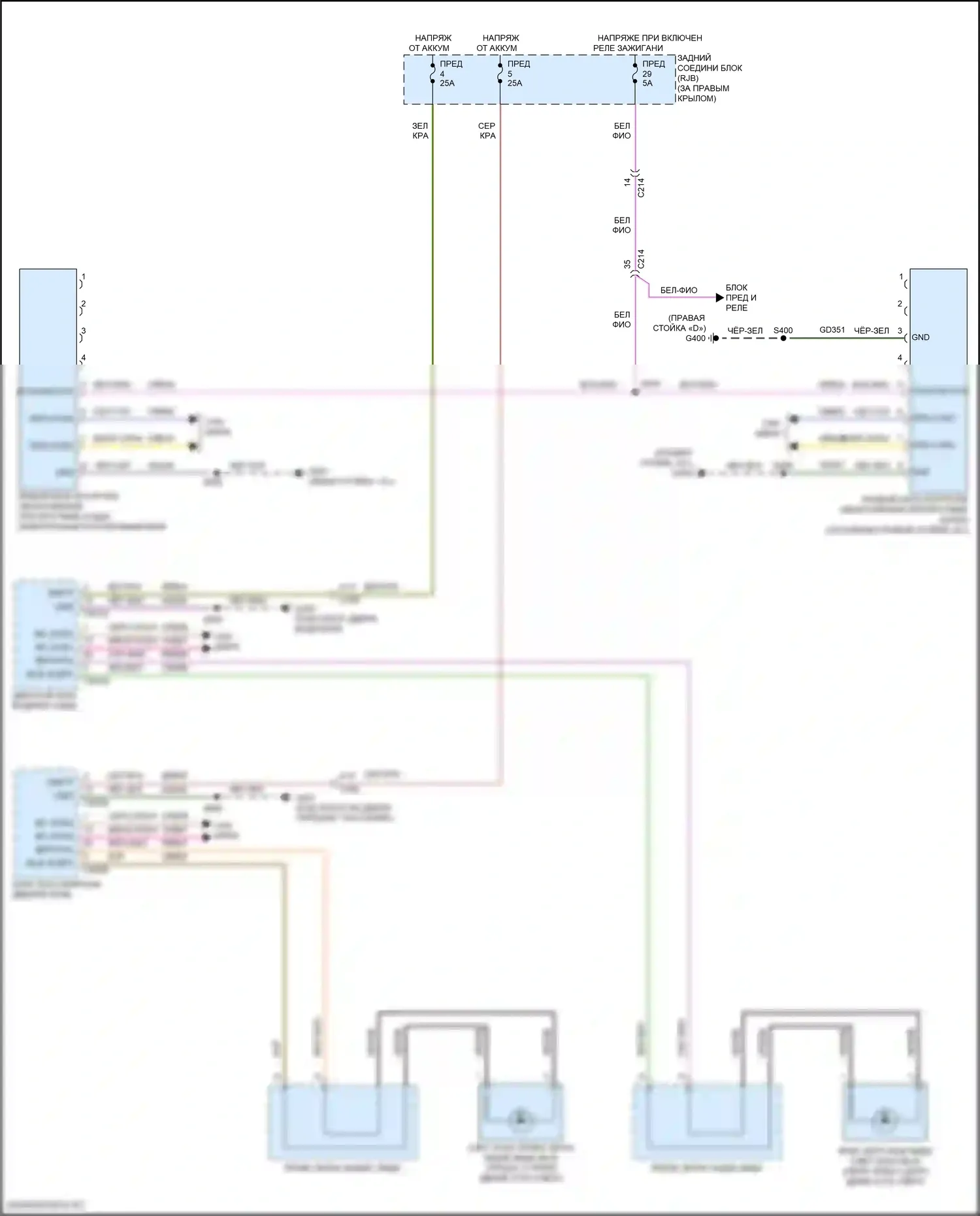 Escape Ford III рестайлинг (2015-2019): Электросхема информационной системы в слепой зоне 