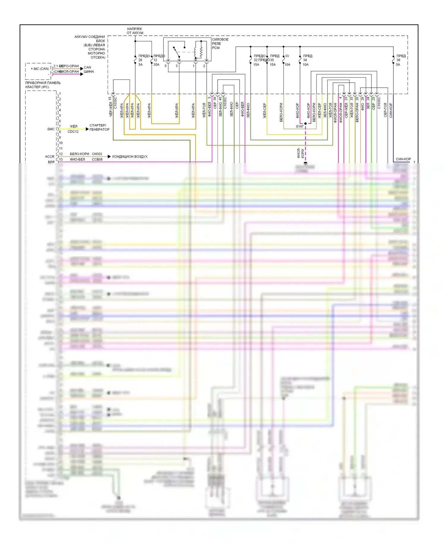 Escape Ford III (2012-2015): Электросхема двигателя 2.5l (1 из 5) 