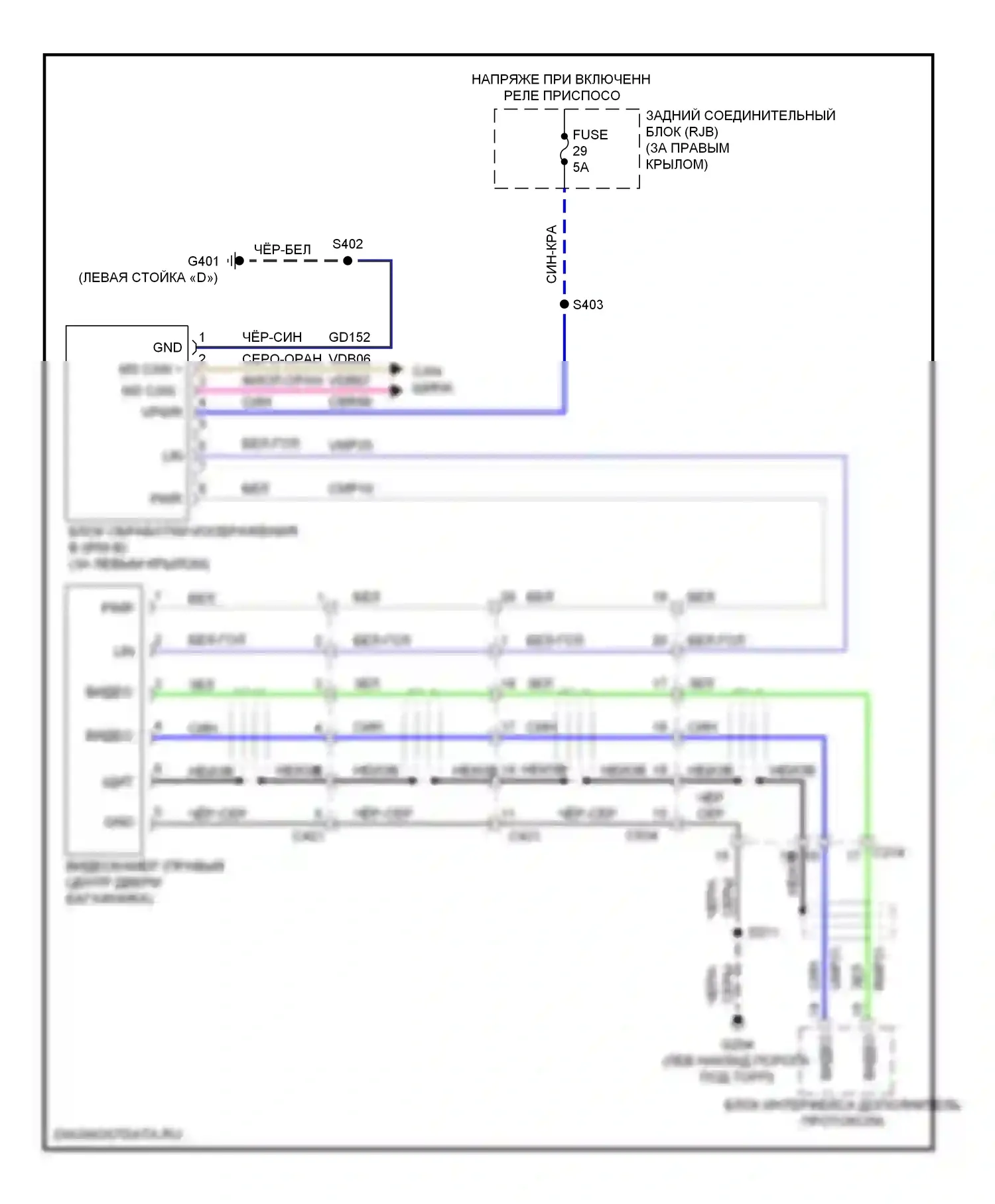 Escape Ford III (2012-2015): Электросхема задней камеры 