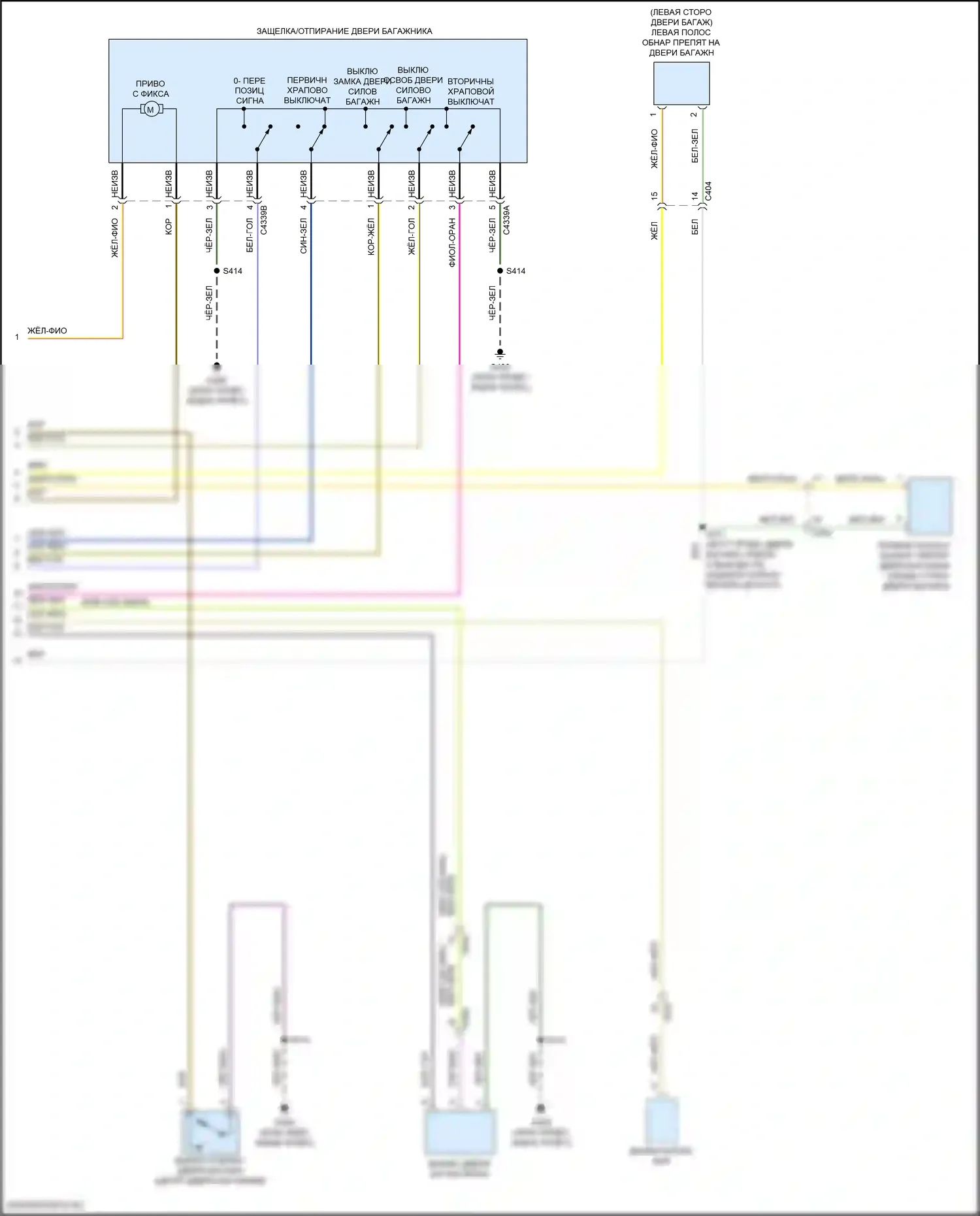 Escape Ford IV (2019-2024): Электросхема дверей силового багажника (2 из 2) 