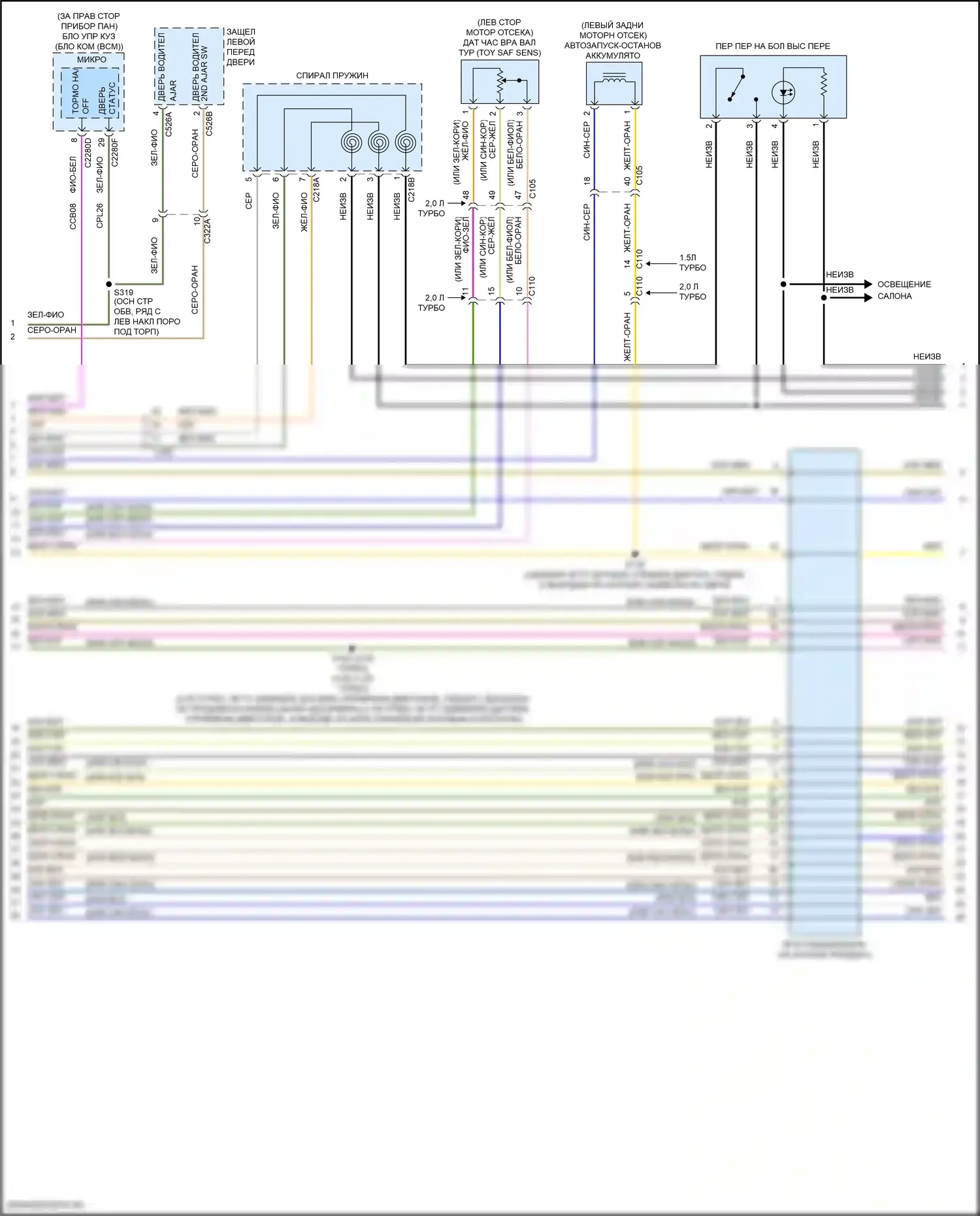 Escape Ford IV (2019-2024): 1.5л турбо, электросхема разводки акпп (2 из 3) 