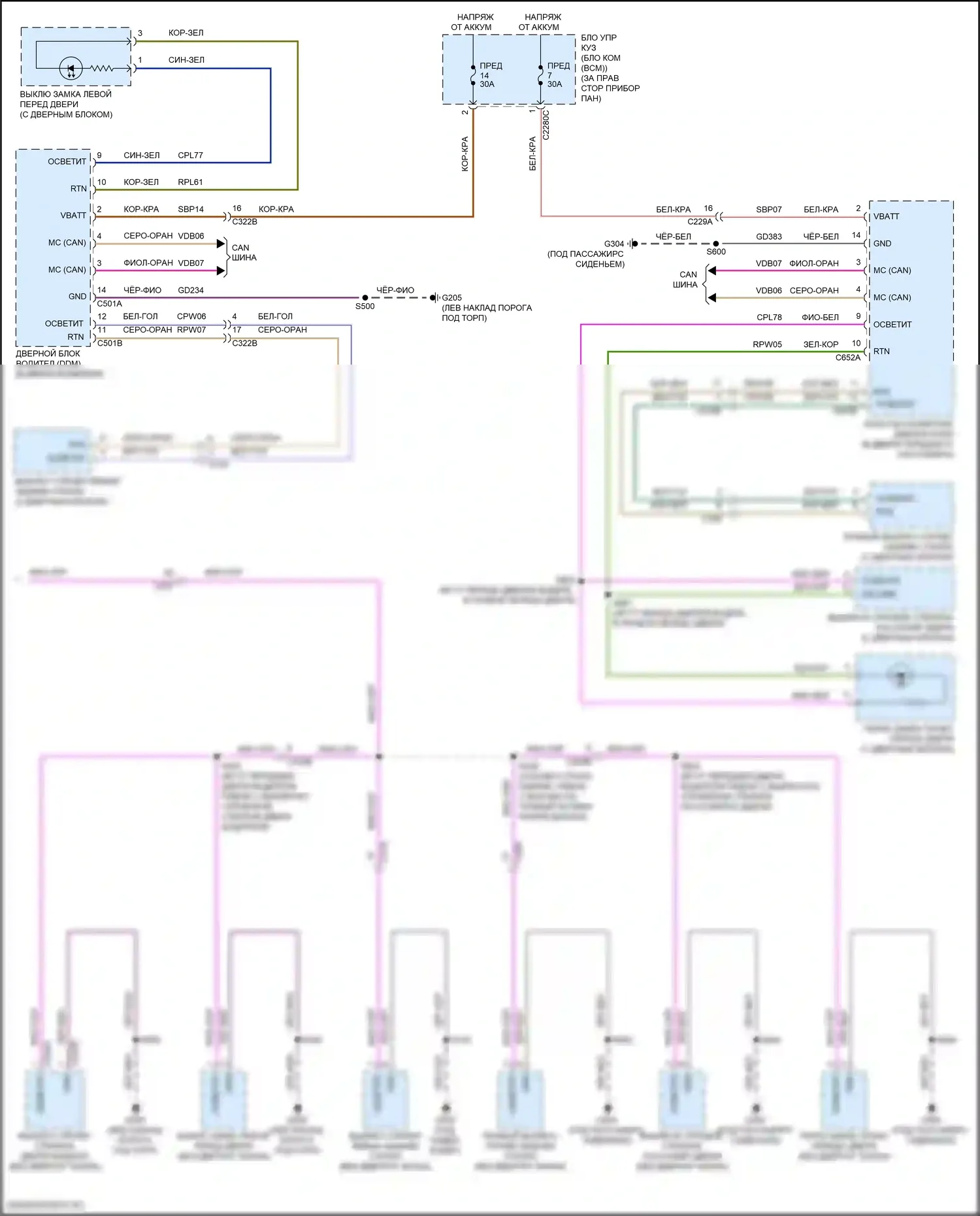 Escape Ford IV (2019-2024): Электросхема подсветки приборной панели (3 из 3) 