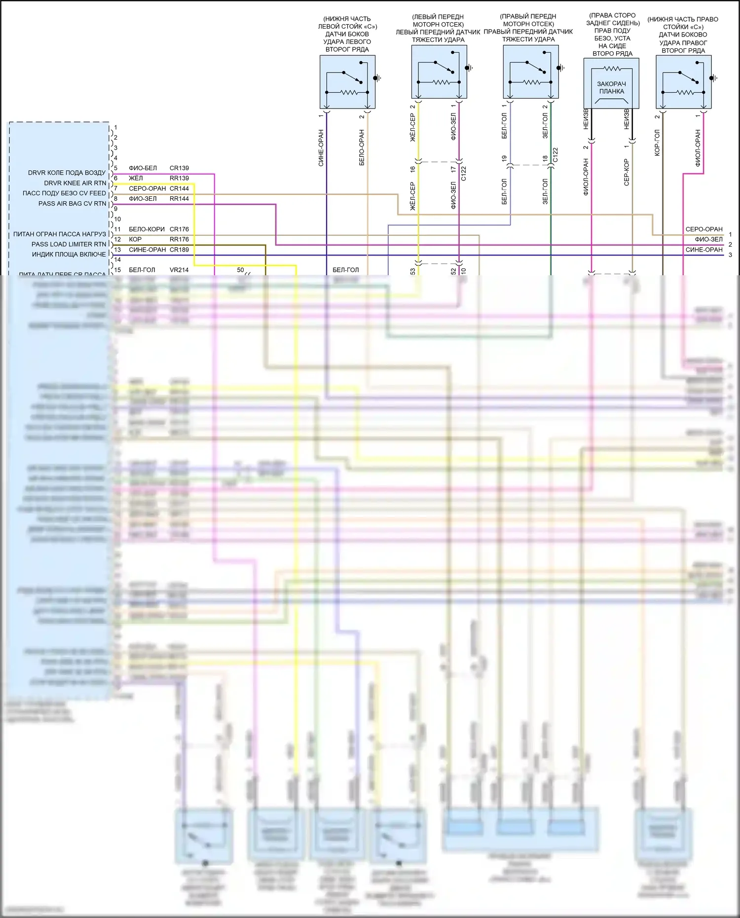 Escape Ford IV (2019-2024): Электросхема подушек безопасности (1 из 3) 