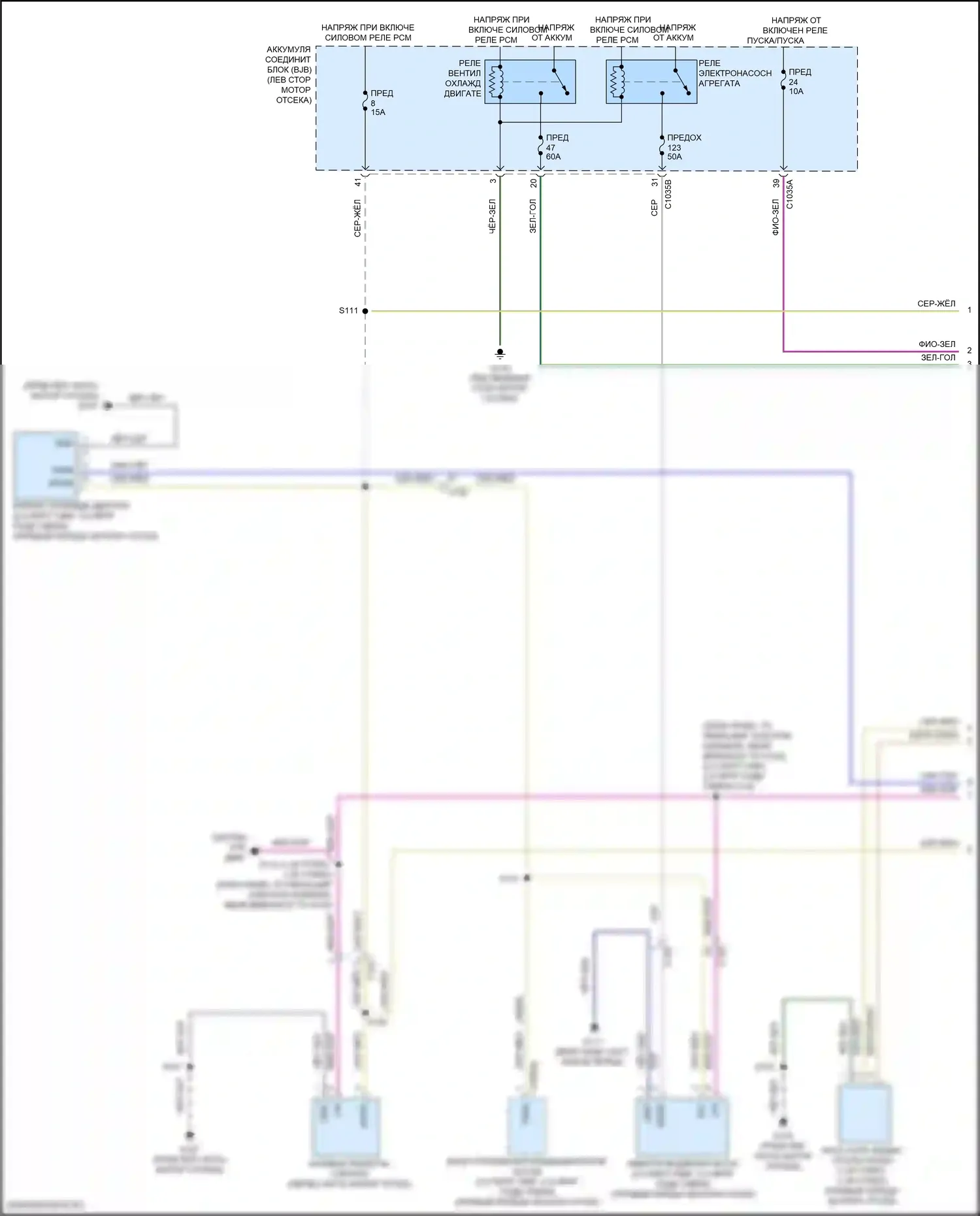 Escape Ford IV (2019-2024): Электросхема вентилятора охлаждения (1 из 2) 