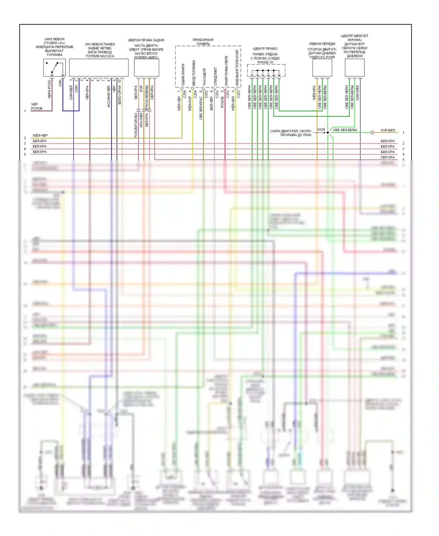 Escort Ford V рестайлинг 2 (1995-2002): Электросхема двигателя 2.0ls (2 из 3) 
