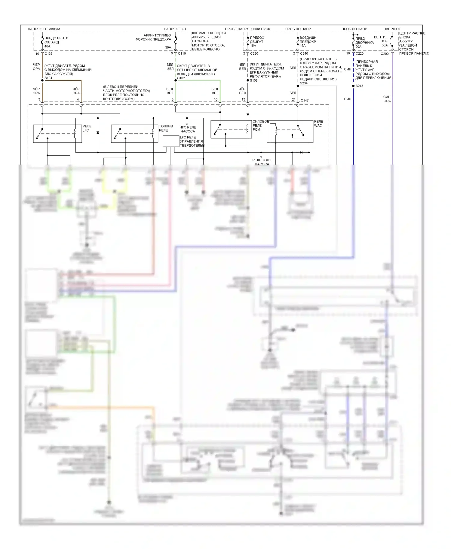 Escort Ford V рестайлинг 2 (1995-2002): Электросхема ручного кондиционера 