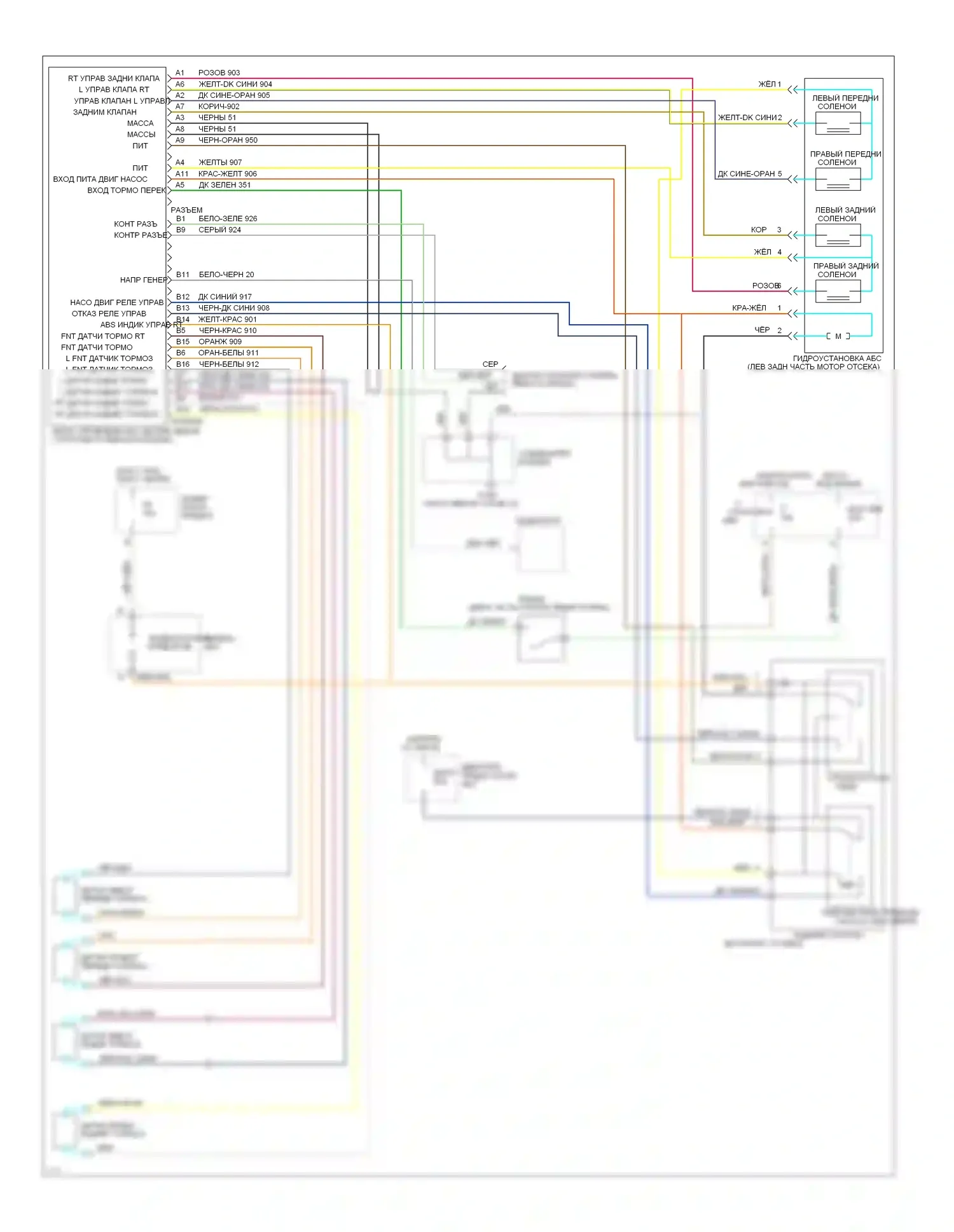 Escort Ford V рестайлинг (1991-1996): Электросхемы антиблокировочной системы abs 