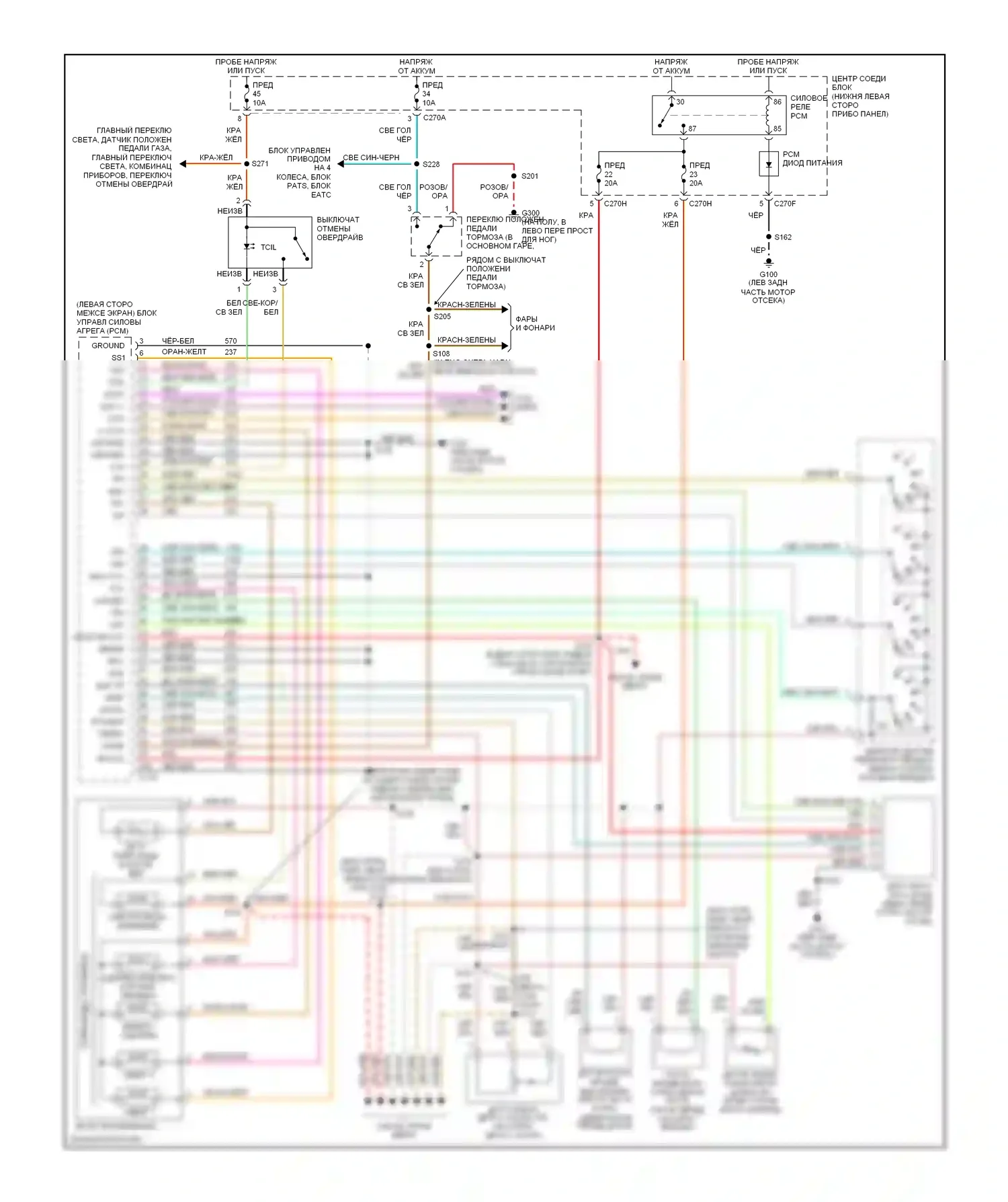 Excursion Ford I (1999-2005): 6.8l, электросхема автоматической коробки передач 