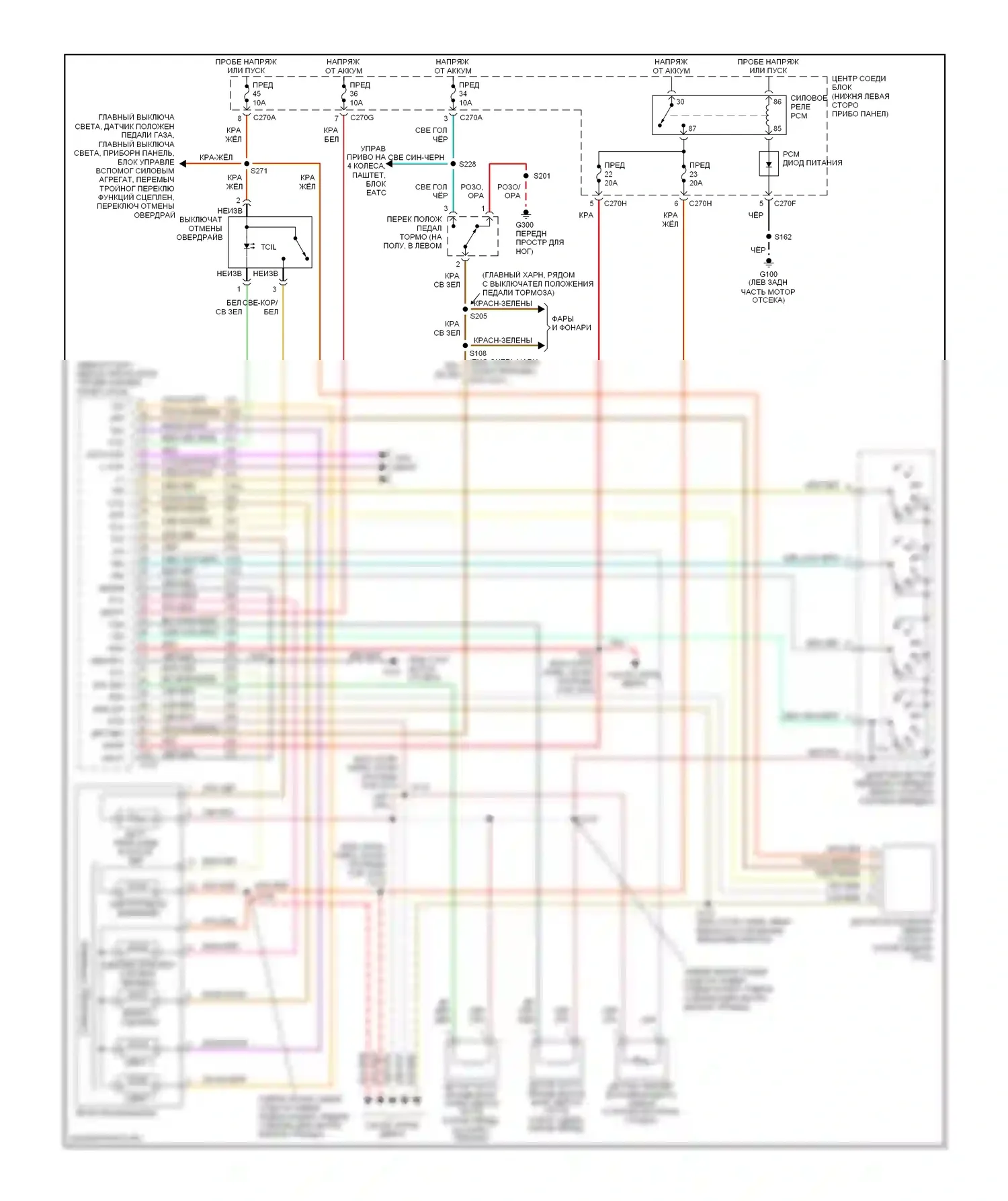 Excursion Ford I (1999-2005): 7.3л дизель, электросхема автоматической коробки передач 