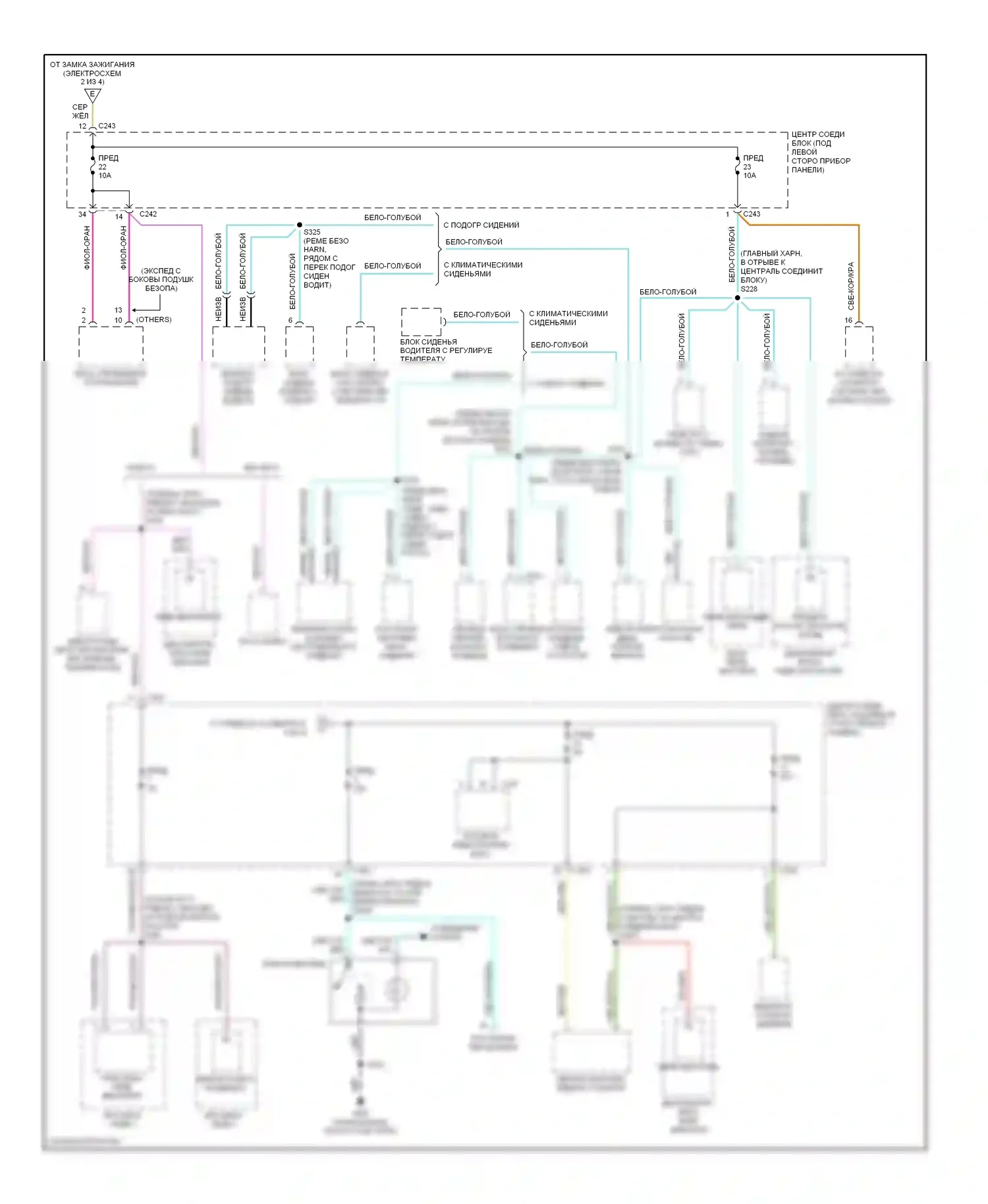 Expedition Ford I (1996-2002): Электросхема блока предохранителей реле (4 из 4) 
