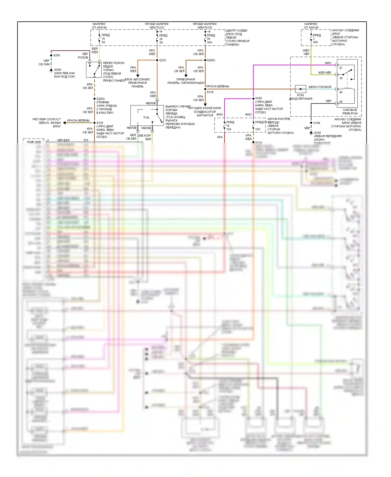 Expedition Ford I (1996-2002): Электросхема автоматической коробки передач, 4r100 
