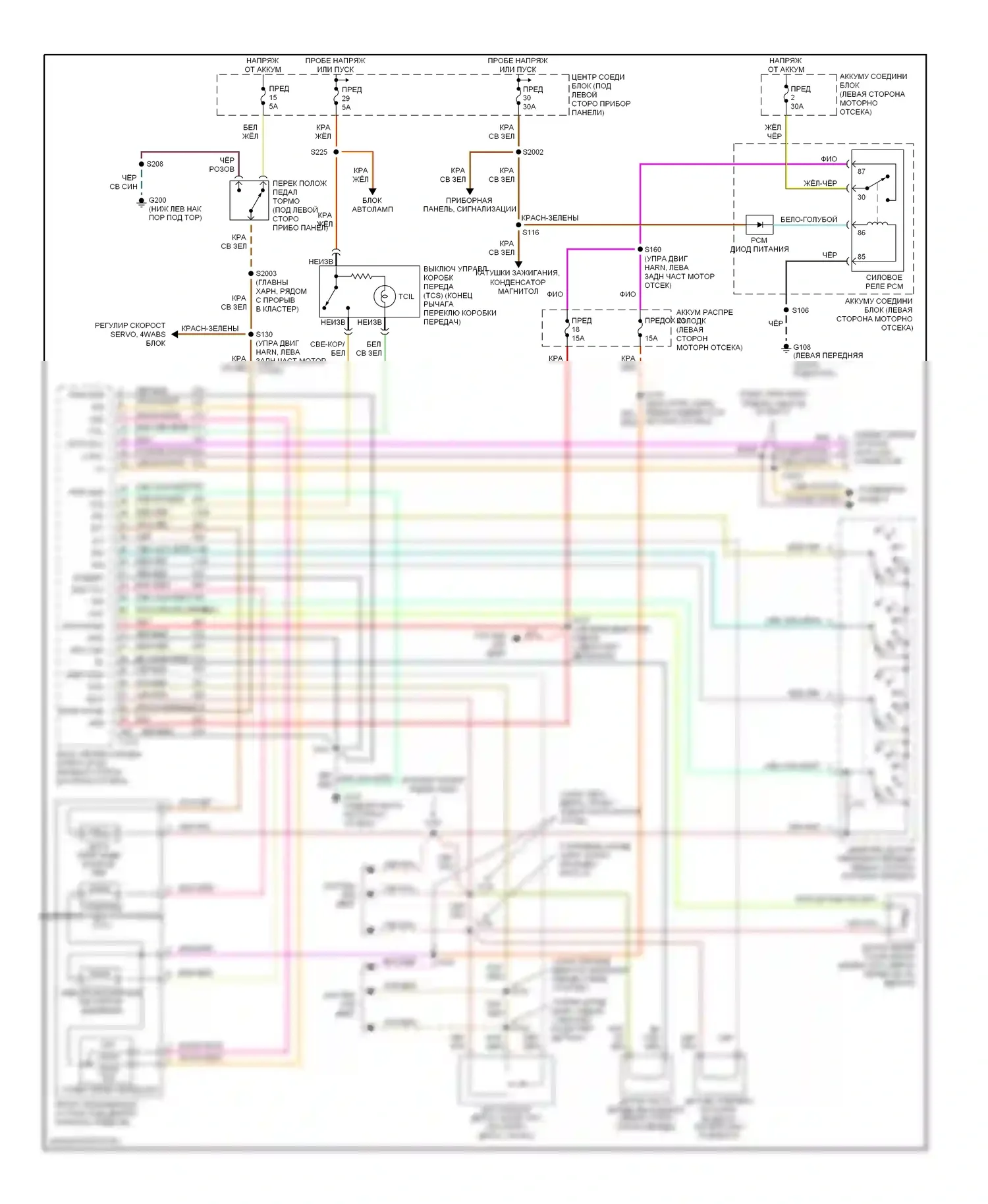 Expedition Ford I (1996-2002): Электросхема автоматической коробки передач, 4r70w 
