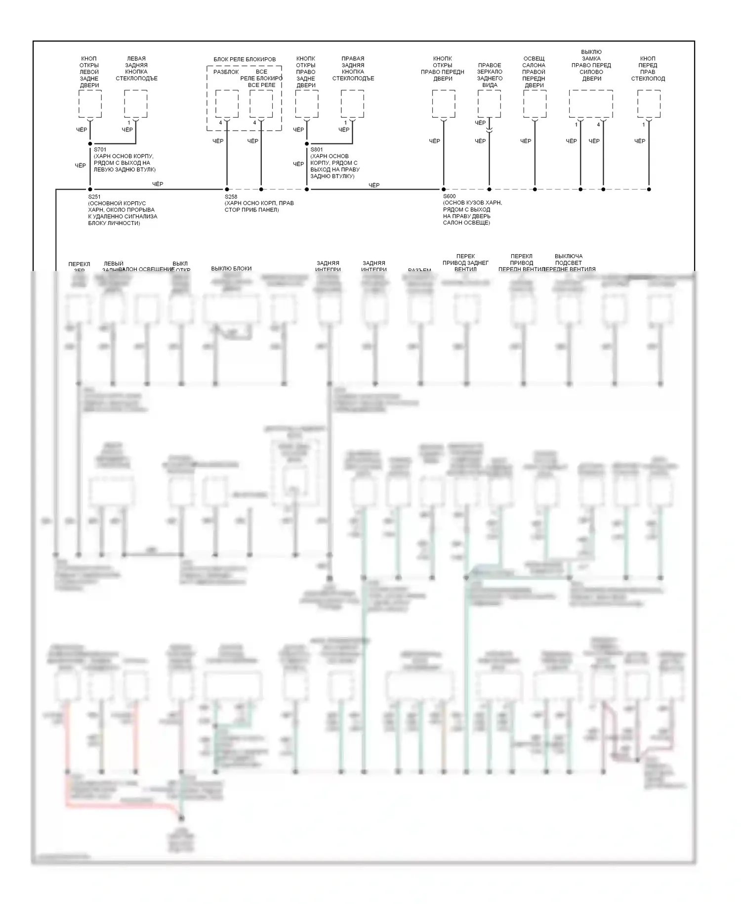 Expedition Ford I (1996-2002): Электросхема точек подключения масс (3 из 4) 