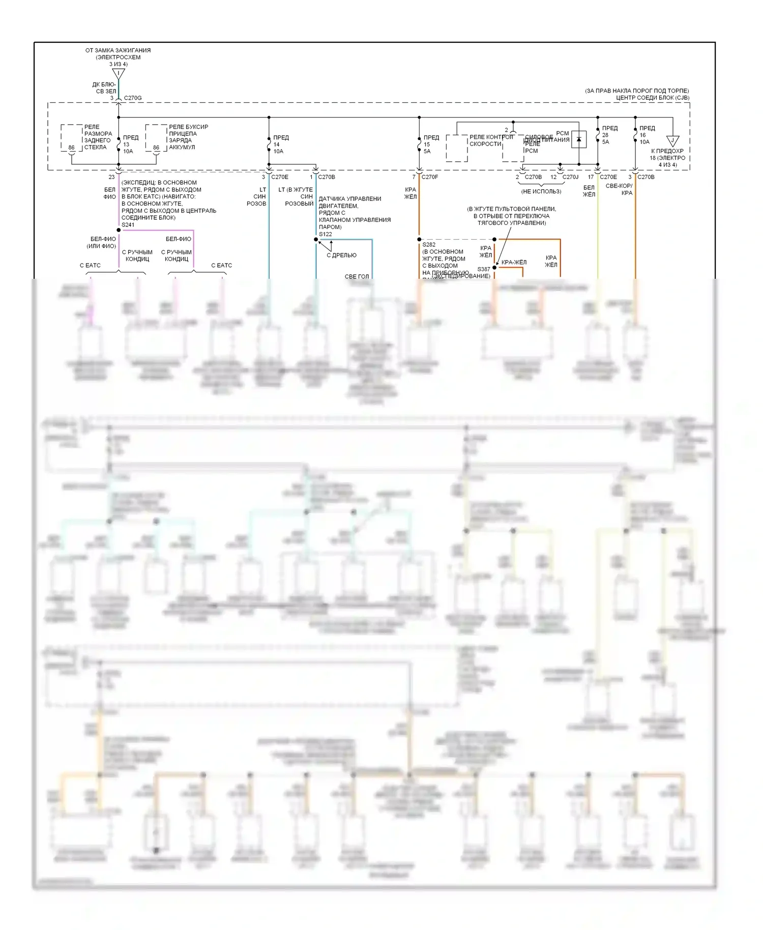 Expedition Ford II (2002-2006): Электросхема блока предохранителей реле (4 из 4) 