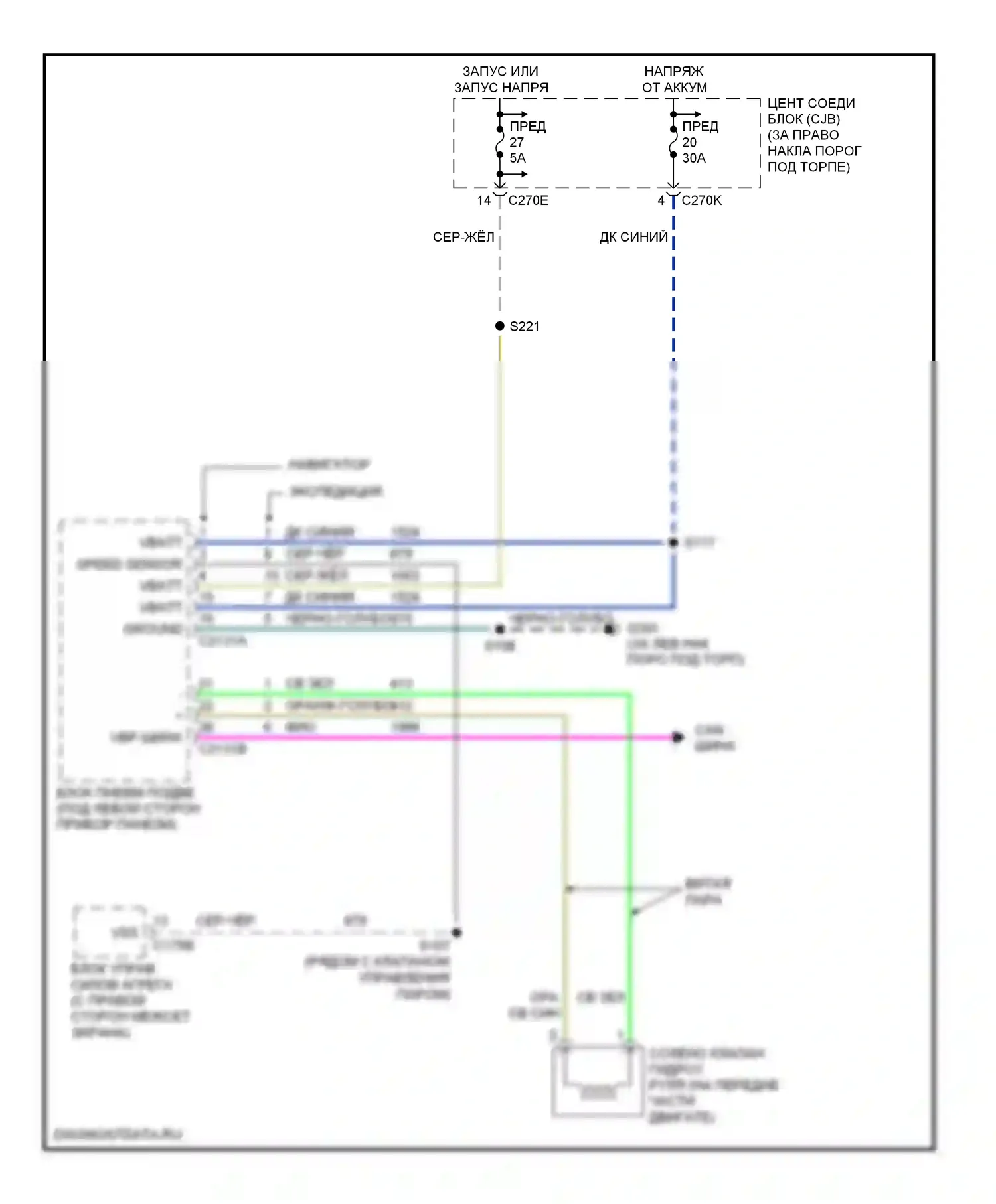 Expedition Ford II (2002-2006): Электросхема электроусилителя руля 