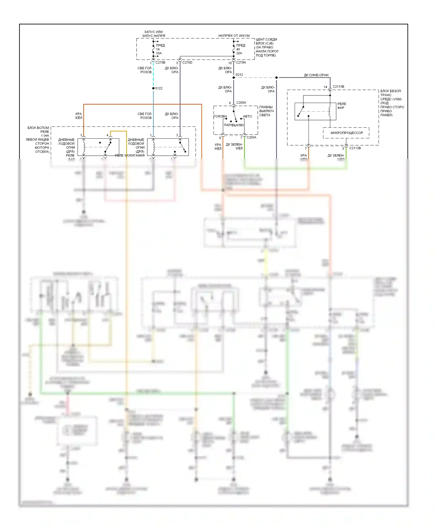 Expedition Ford II (2002-2006): Электросхема фар, с дрелью 