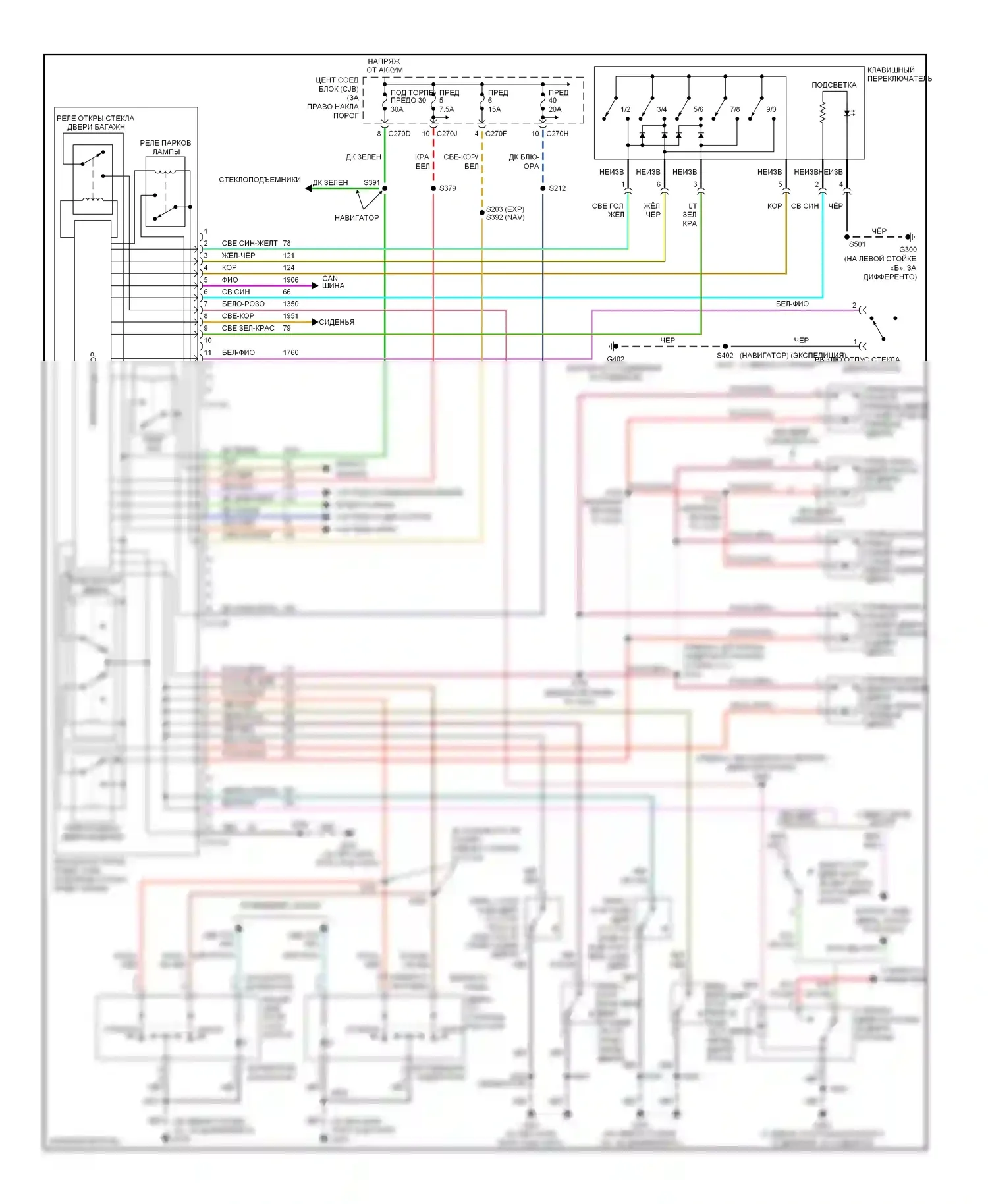 Expedition Ford II (2002-2006): Электросхема защиты от взлома 