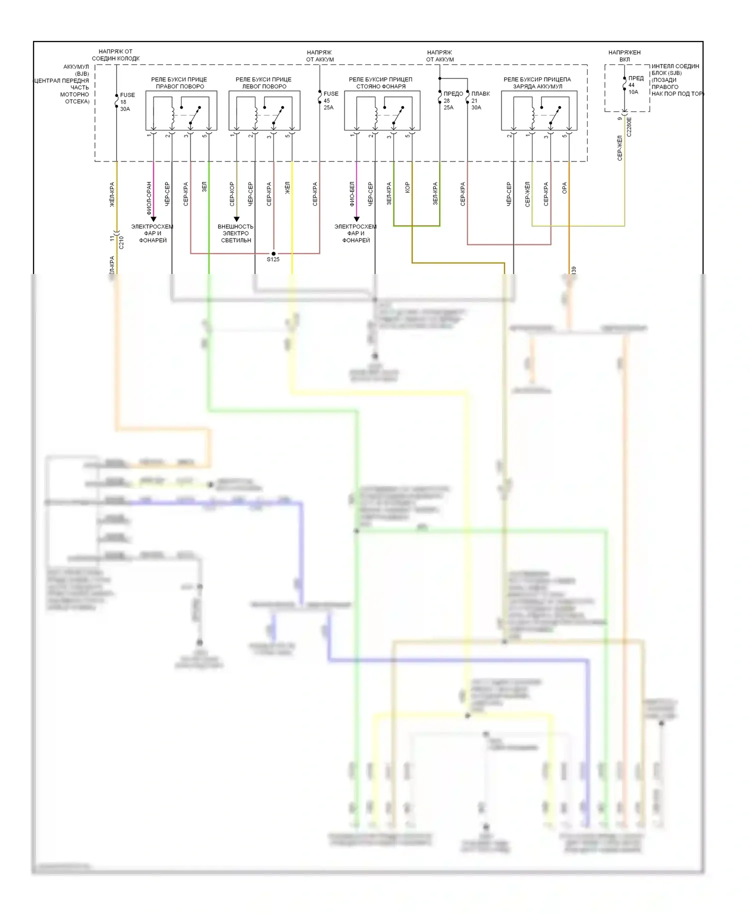 Expedition Ford III (2006-2014): Электросхема адаптера прицепа/кемпера 