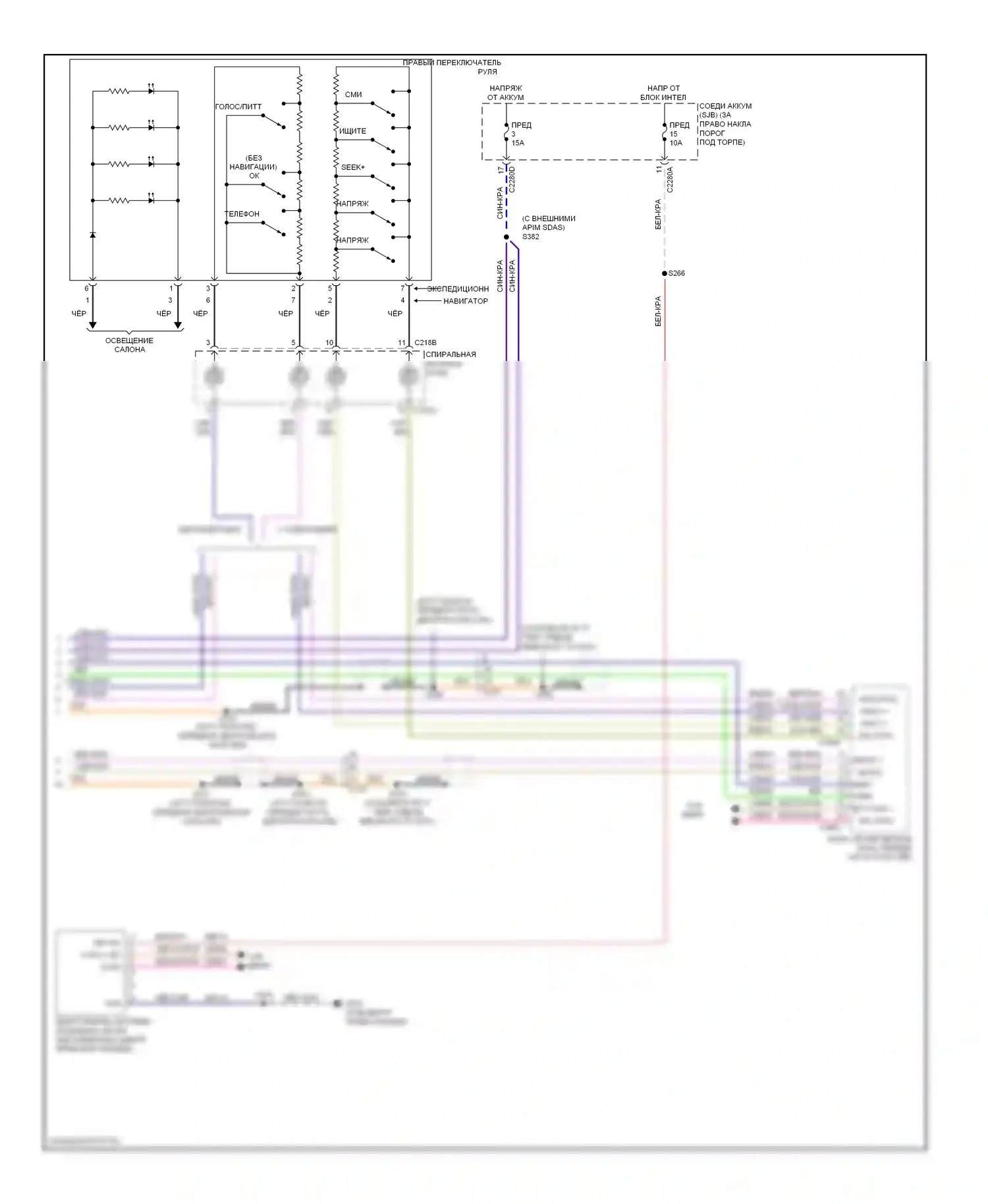 Expedition Ford III (2006-2014): Электросхема магнитолы синхронизации (2 из 2) 