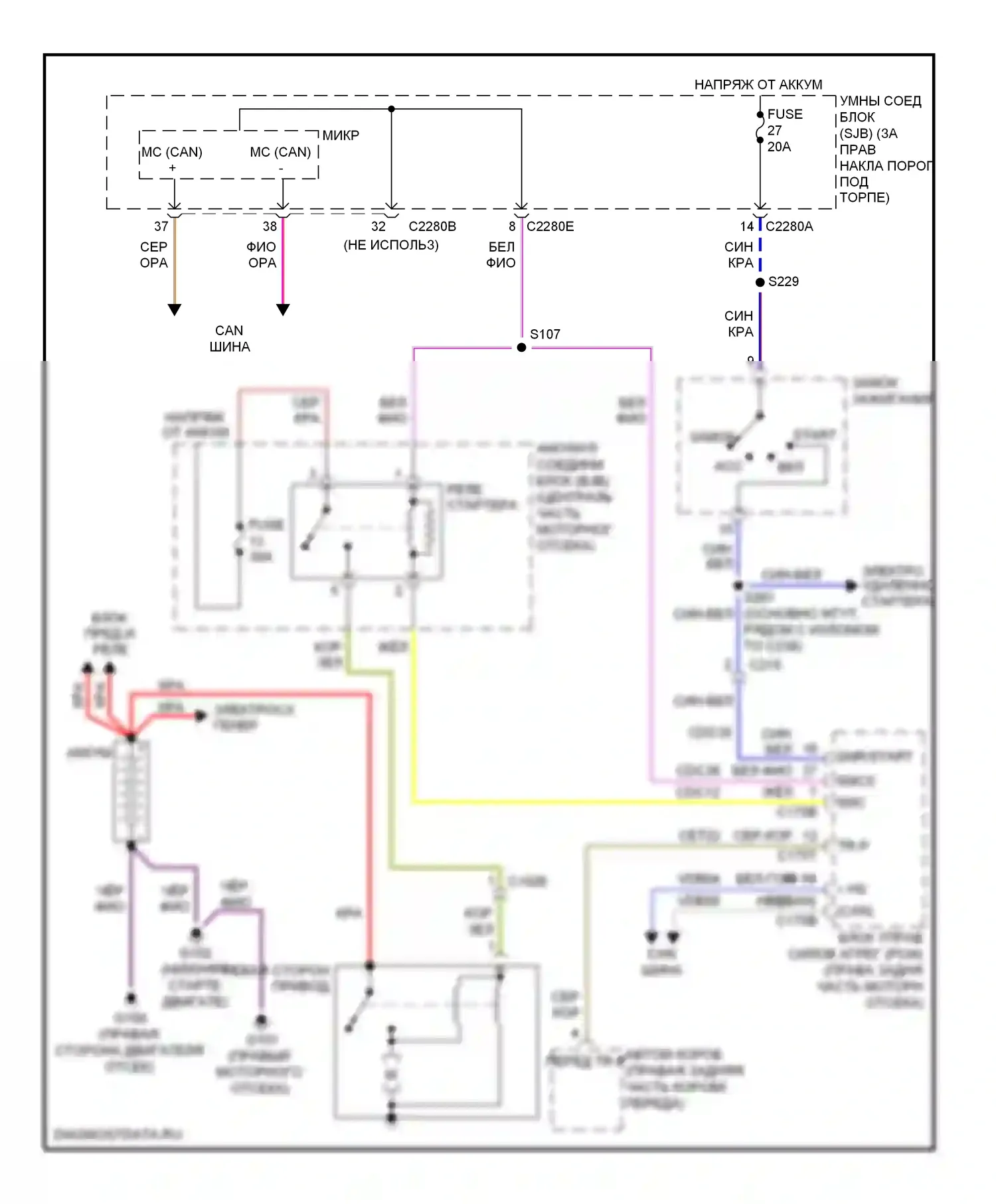 Expedition Ford III (2006-2014): Электросхема стартера 