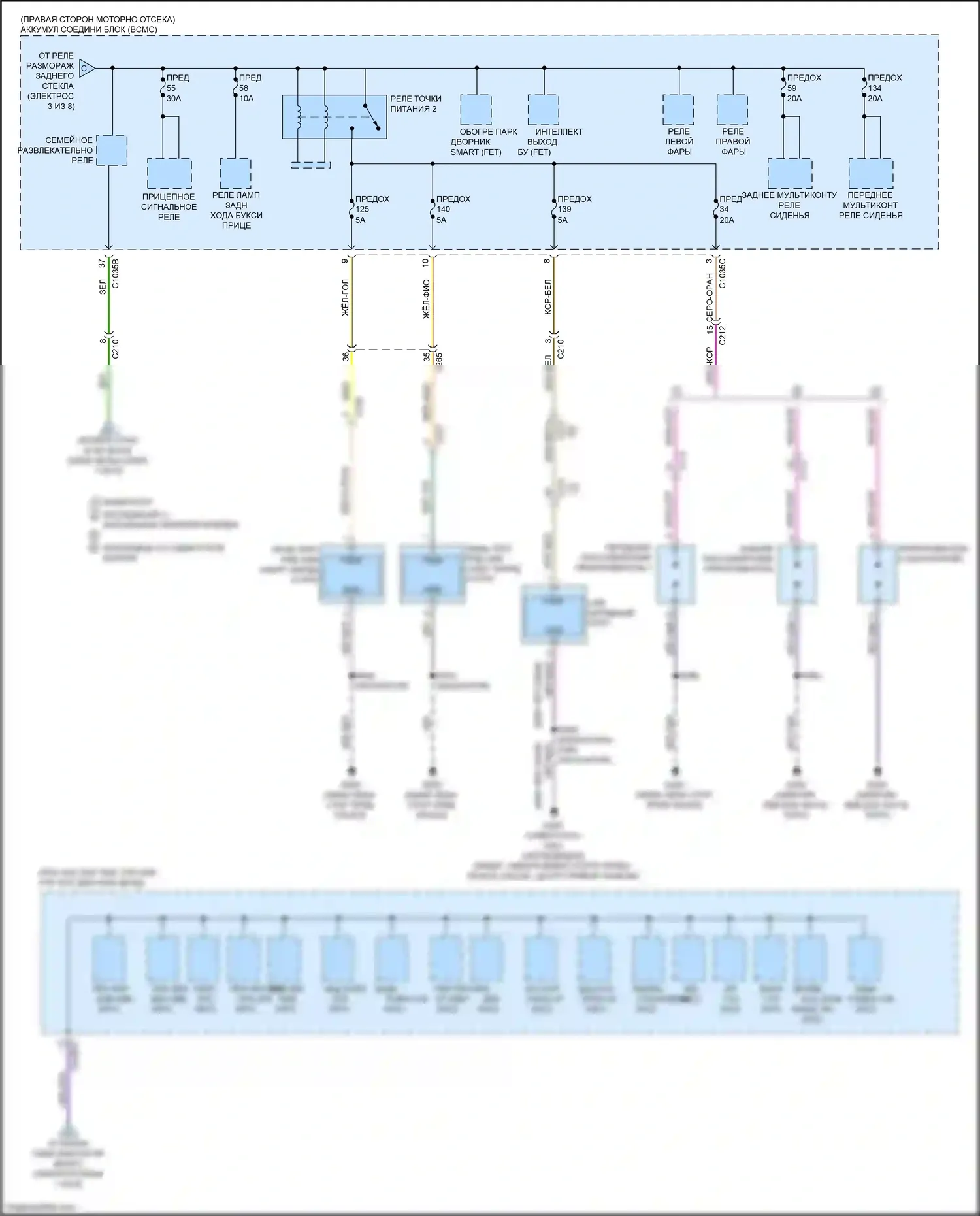 Expedition Ford IV рестайлинг (2022-2024): Электросхема блока предохранителей реле (4 из 8) 
