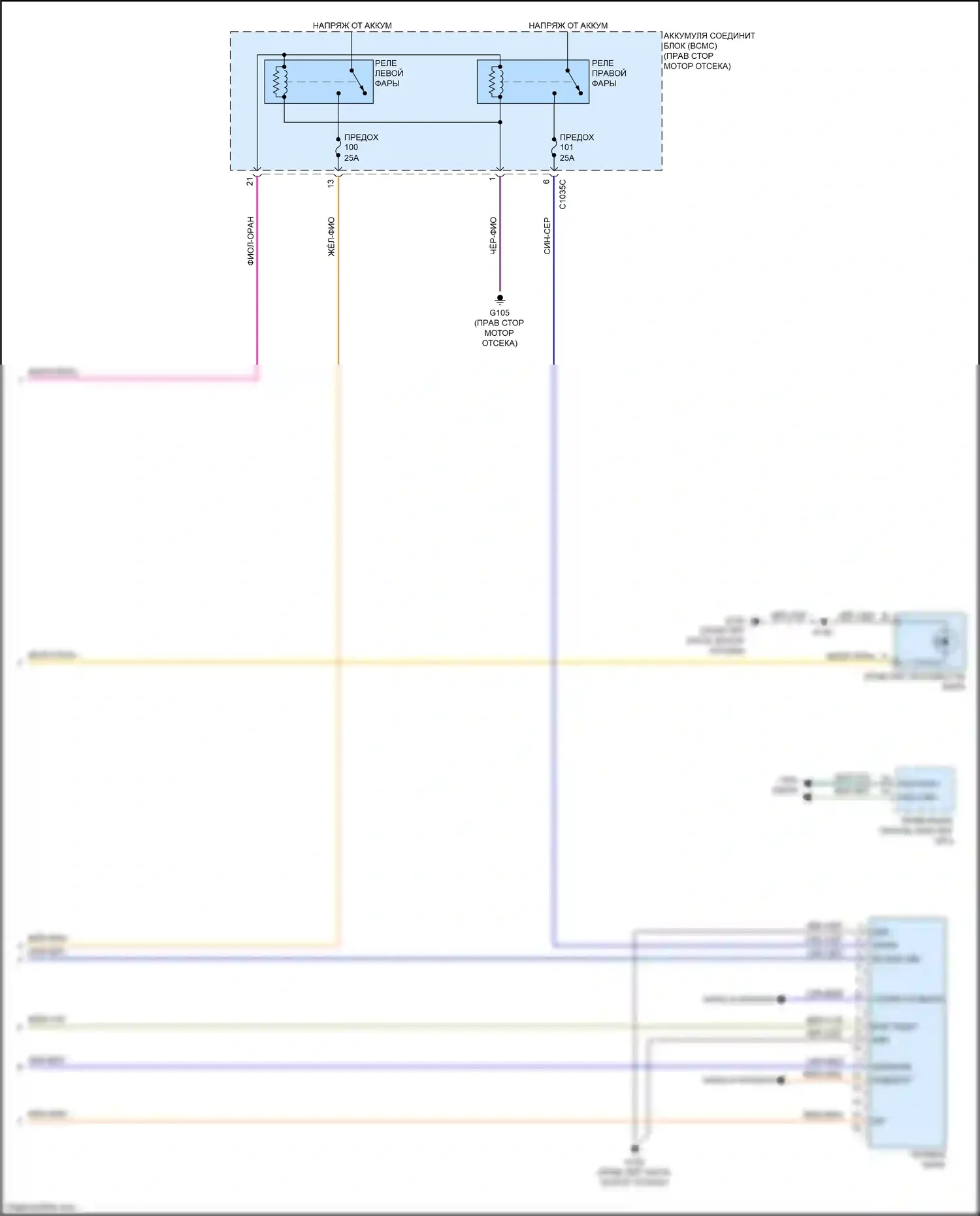 Expedition Ford IV рестайлинг (2022-2024): Электросхема фар (3 из 3) 
