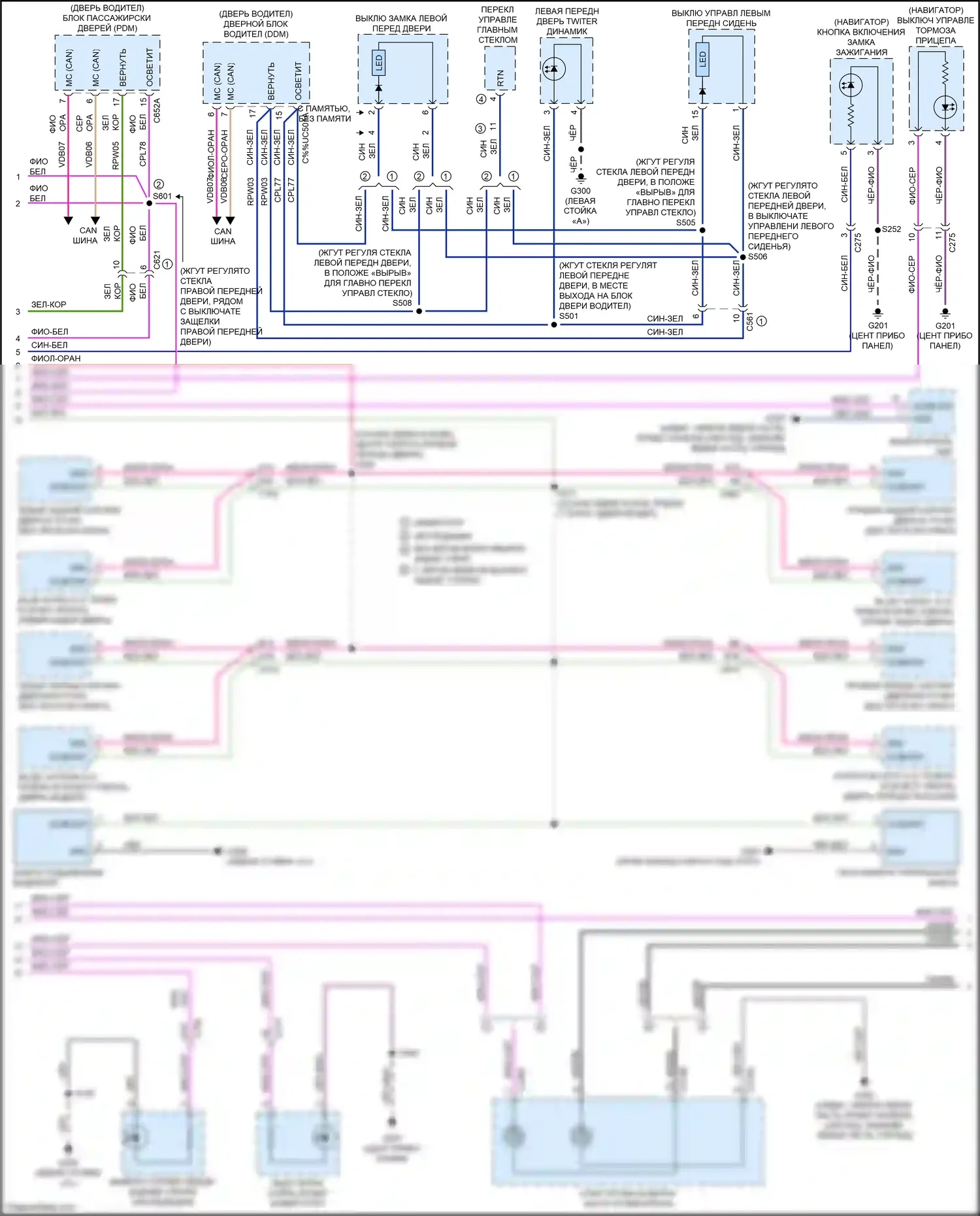 Expedition Ford IV рестайлинг (2022-2024): Электросхема подсветки приборной панели (2 из 3) 