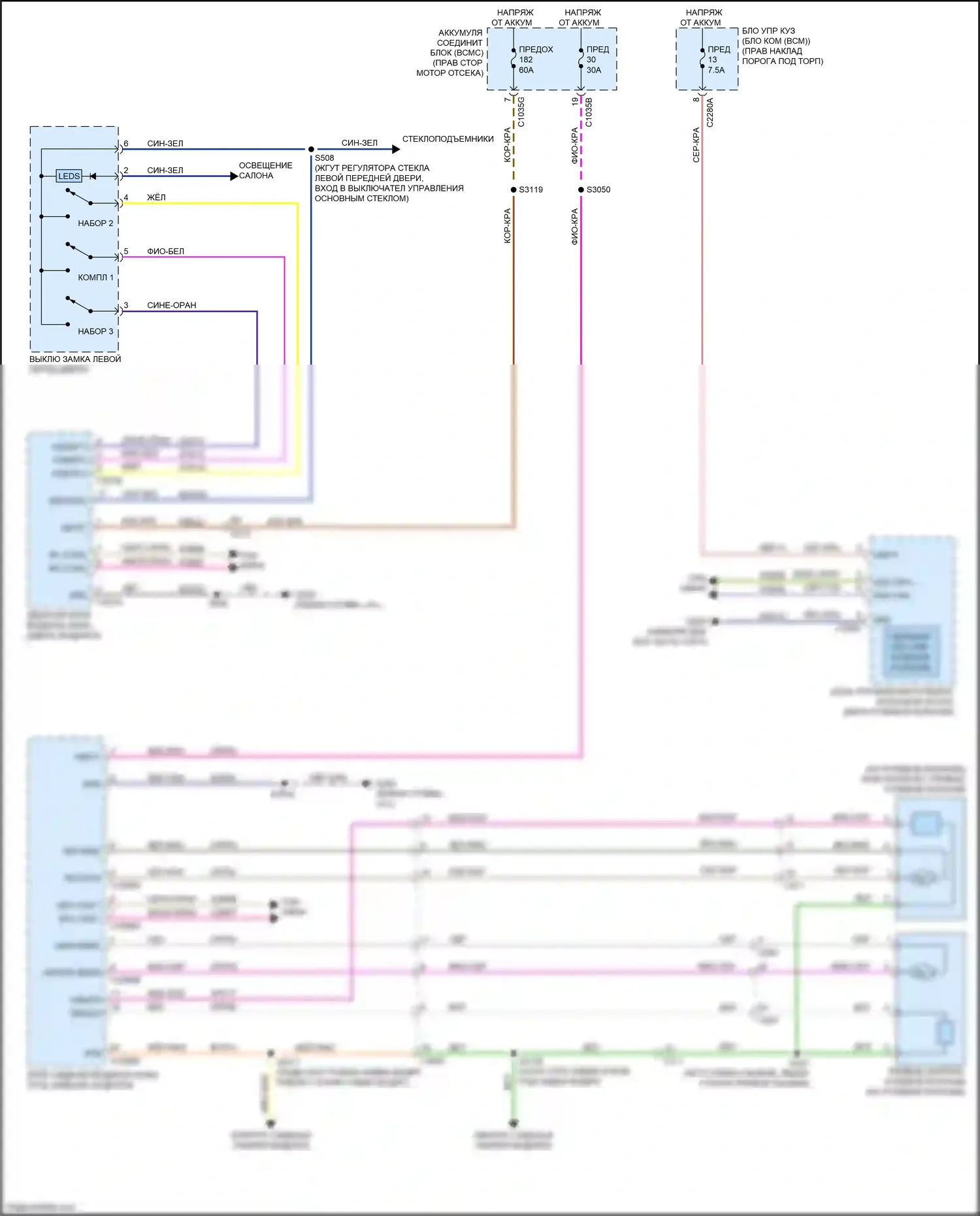 Expedition Ford IV рестайлинг (2022-2024): Электросхема памяти рулевой колонки 