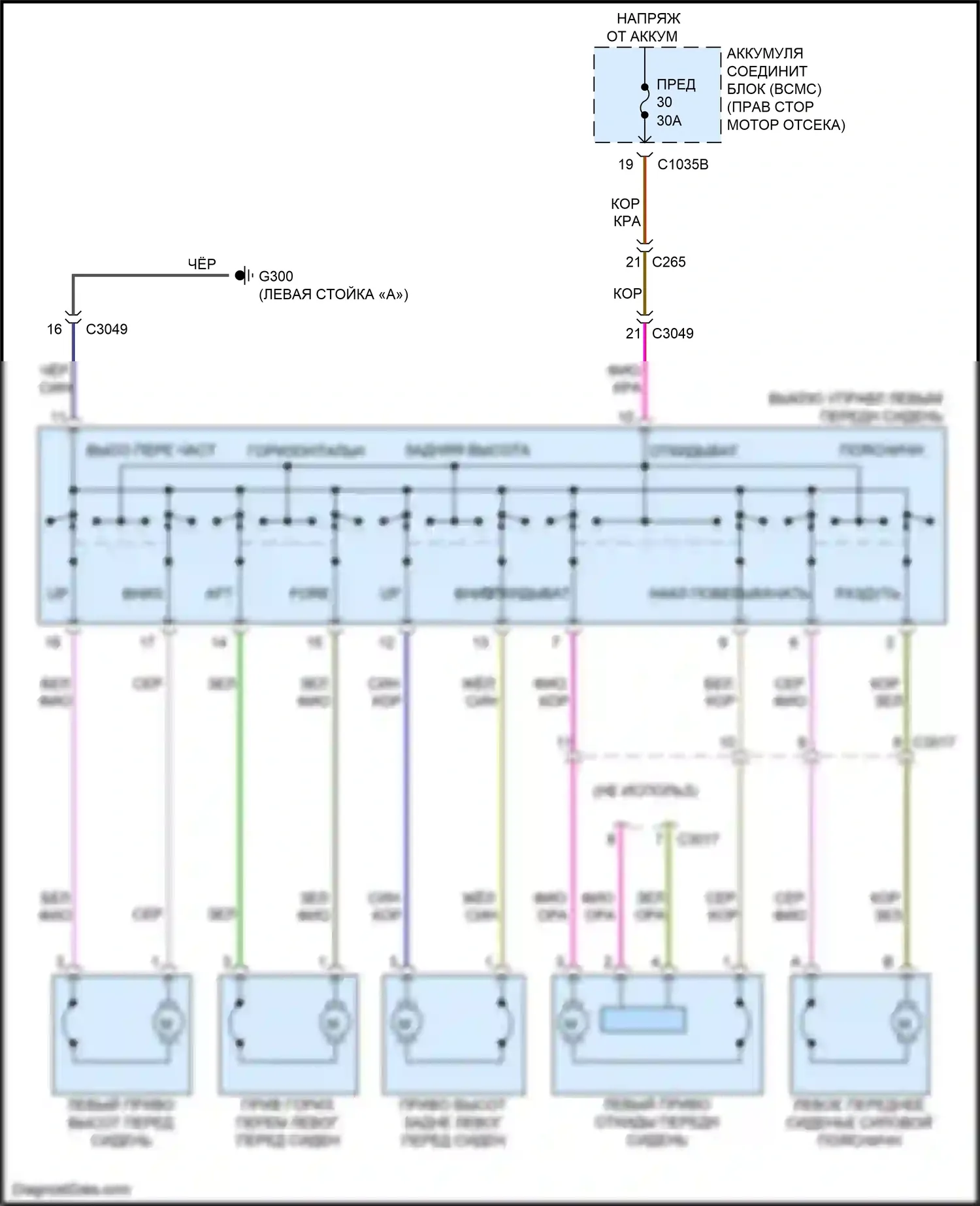 Expedition Ford IV рестайлинг (2022-2024): Электросхема сидений, 10-стороннее сиденье водителя 