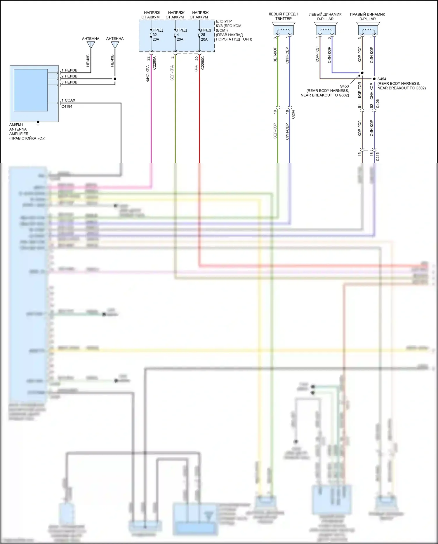 Expedition Ford IV рестайлинг (2022-2024): Электросхема навигации, 12 и 22 динамика (1 из 5) 