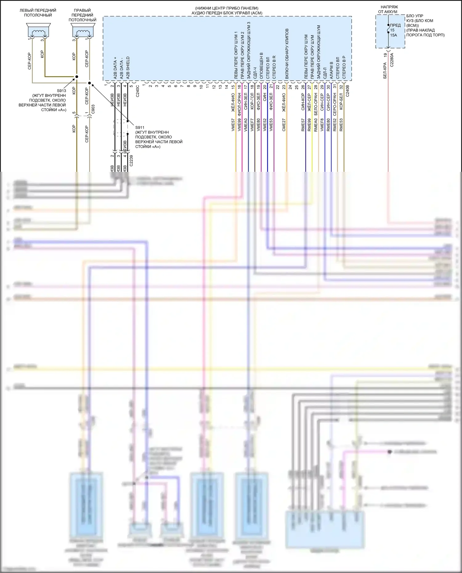 Expedition Ford IV рестайлинг (2022-2024): Электросхема навигации, 12 и 22 динамика (3 из 5) 