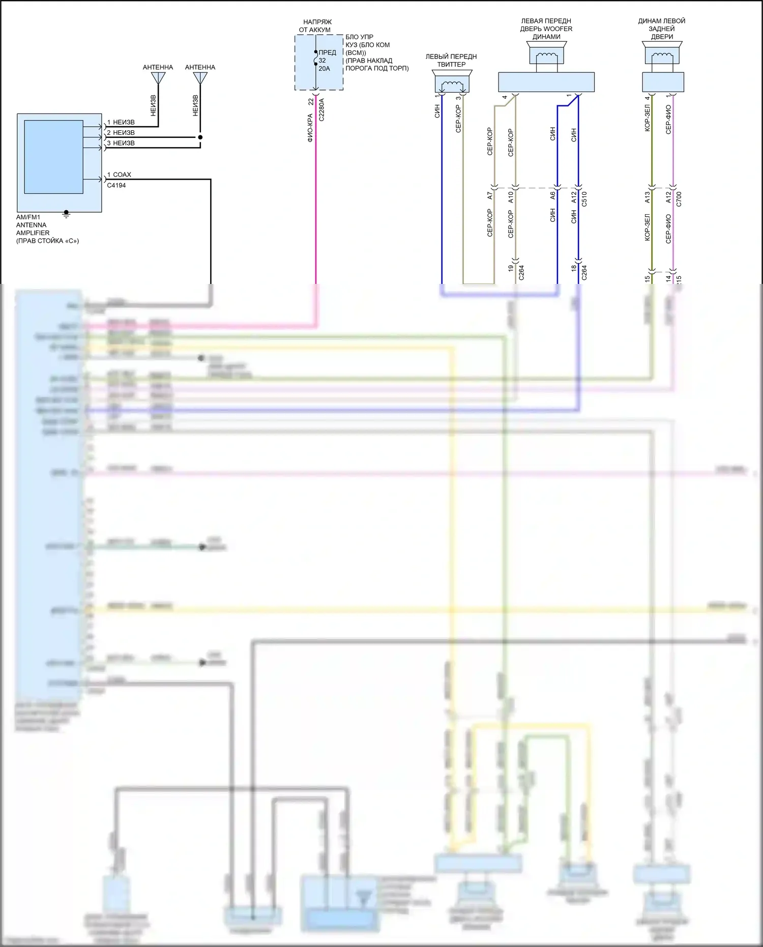 Expedition Ford IV рестайлинг (2022-2024): Электросхема навигации, 6 динамиков (1 из 4) 