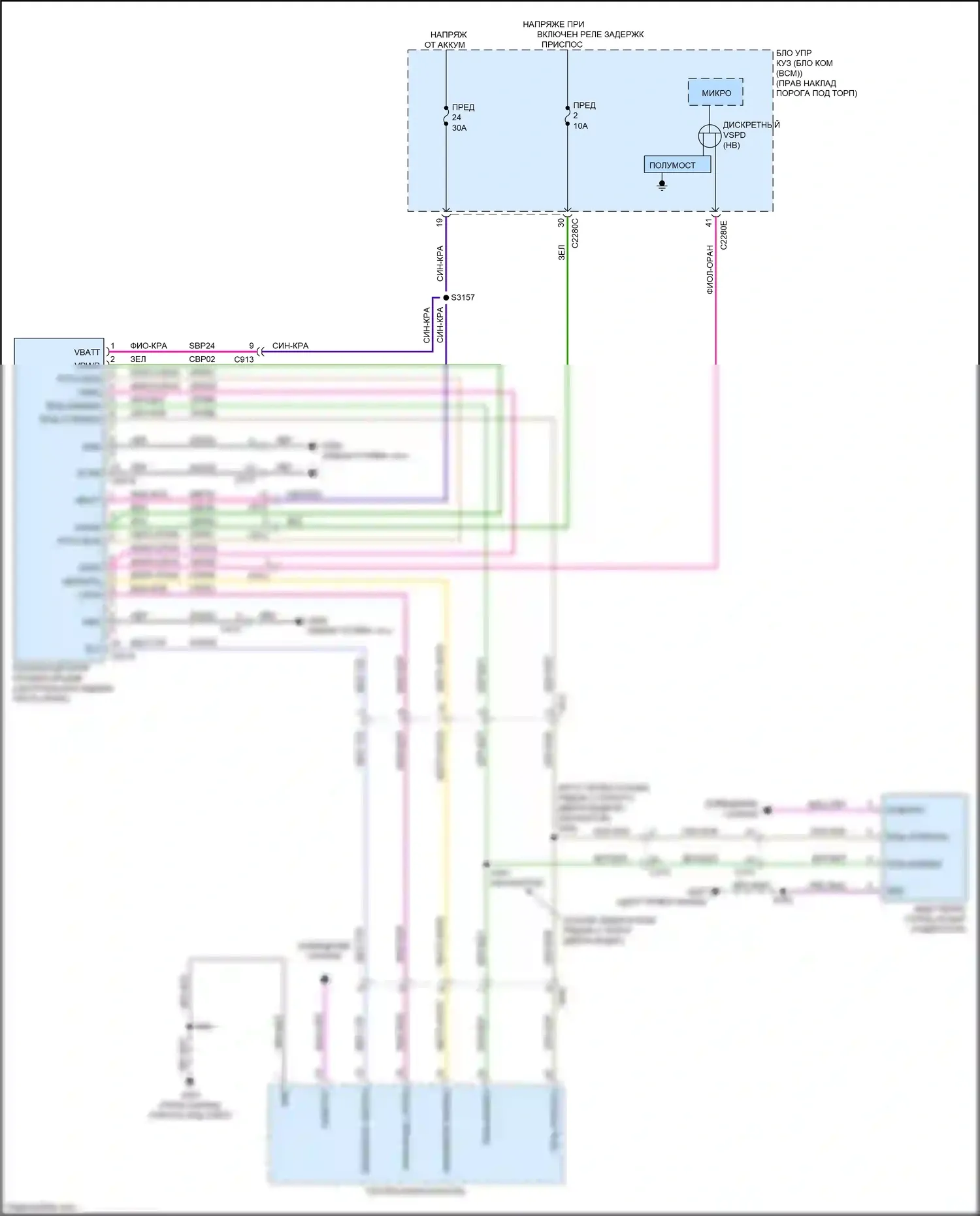 Expedition Ford IV рестайлинг (2022-2024): Электросхема складной крыши/люка 