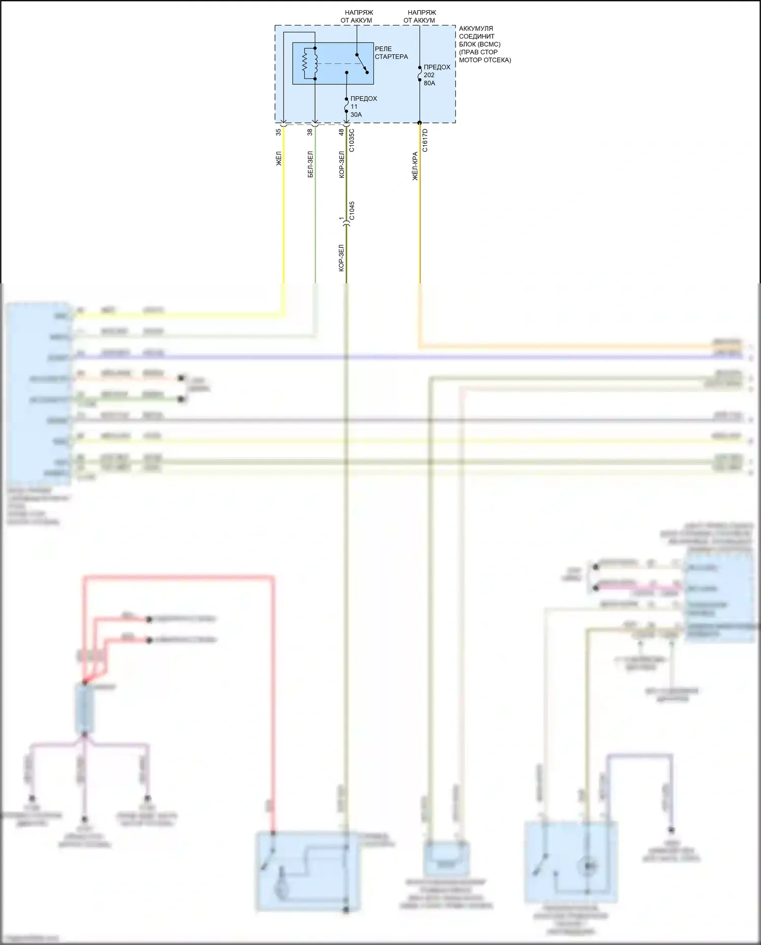 Expedition Ford IV рестайлинг (2022-2024): Электросхема стартера (1 из 2) 