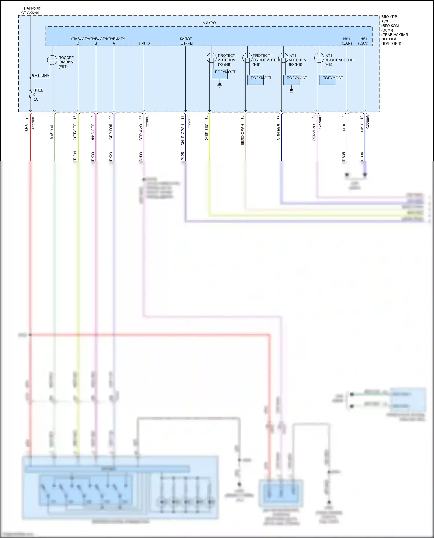 Expedition Ford IV рестайлинг (2022-2024): Электросхема центрального замка (1 из 7) 