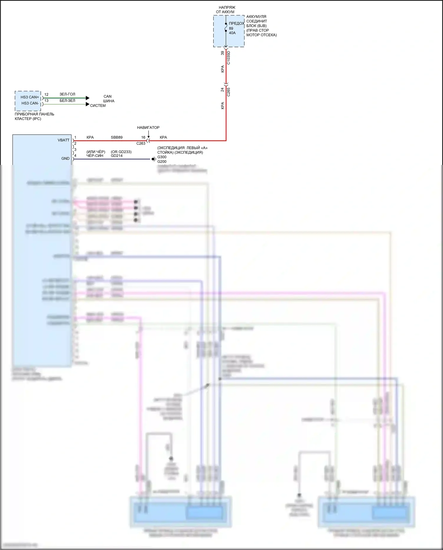 Expedition Ford IV (2017-2022): Электросхема выдвижных ходовых щитов 