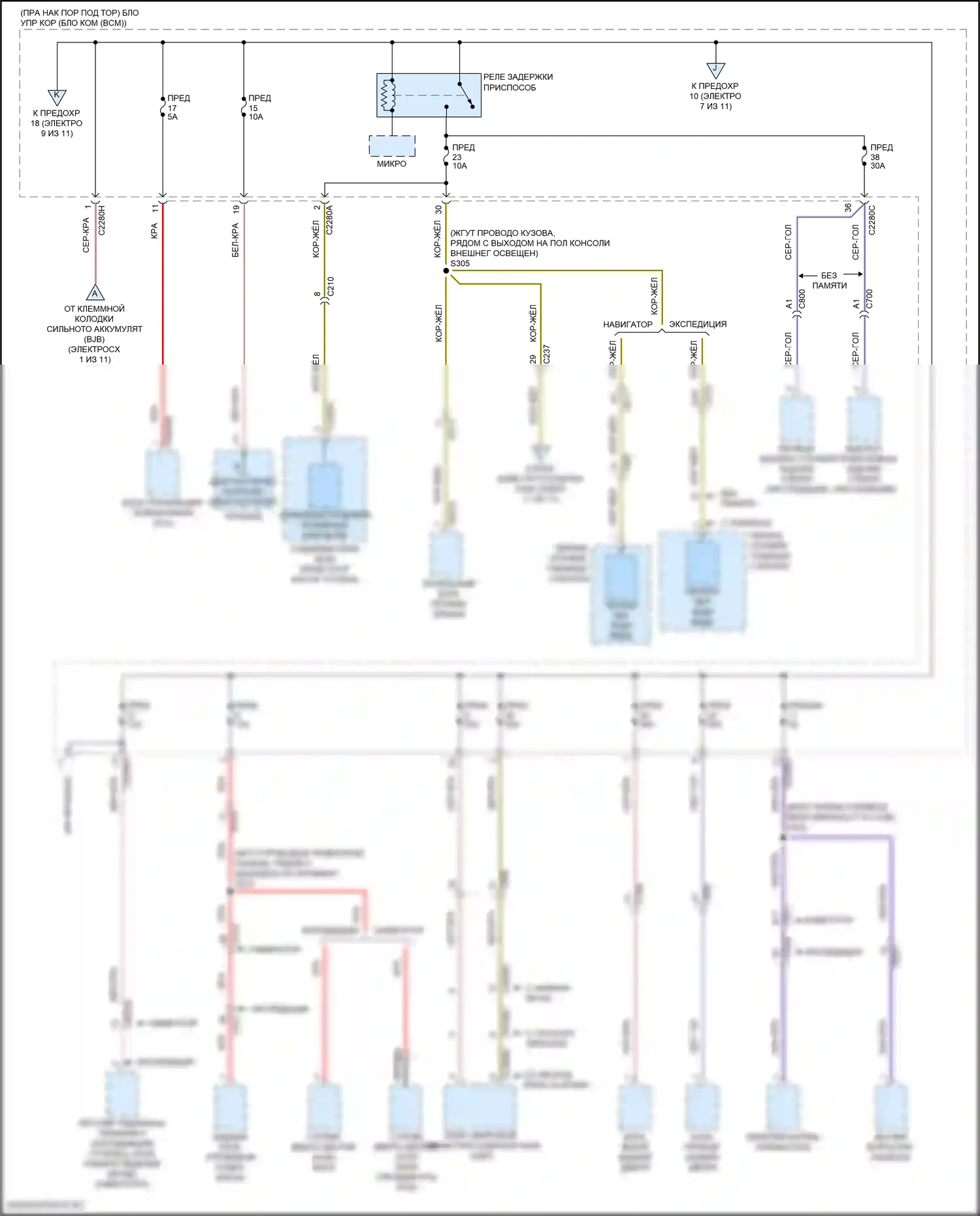 Expedition Ford IV (2017-2022): Электросхема блока предохранителей реле (6 из 11) 