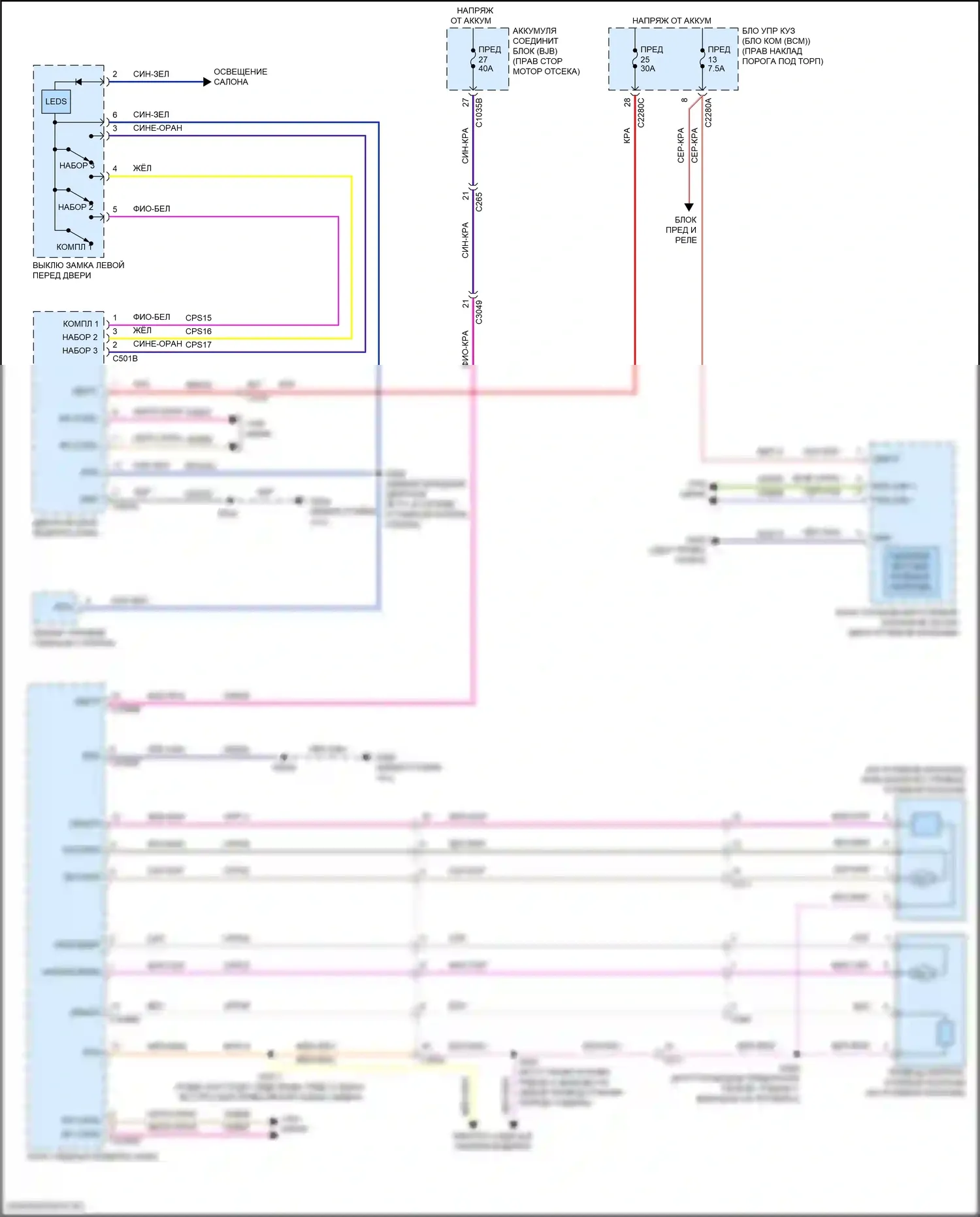 Expedition Ford IV (2017-2022): Электросхема памяти рулевой колонки 