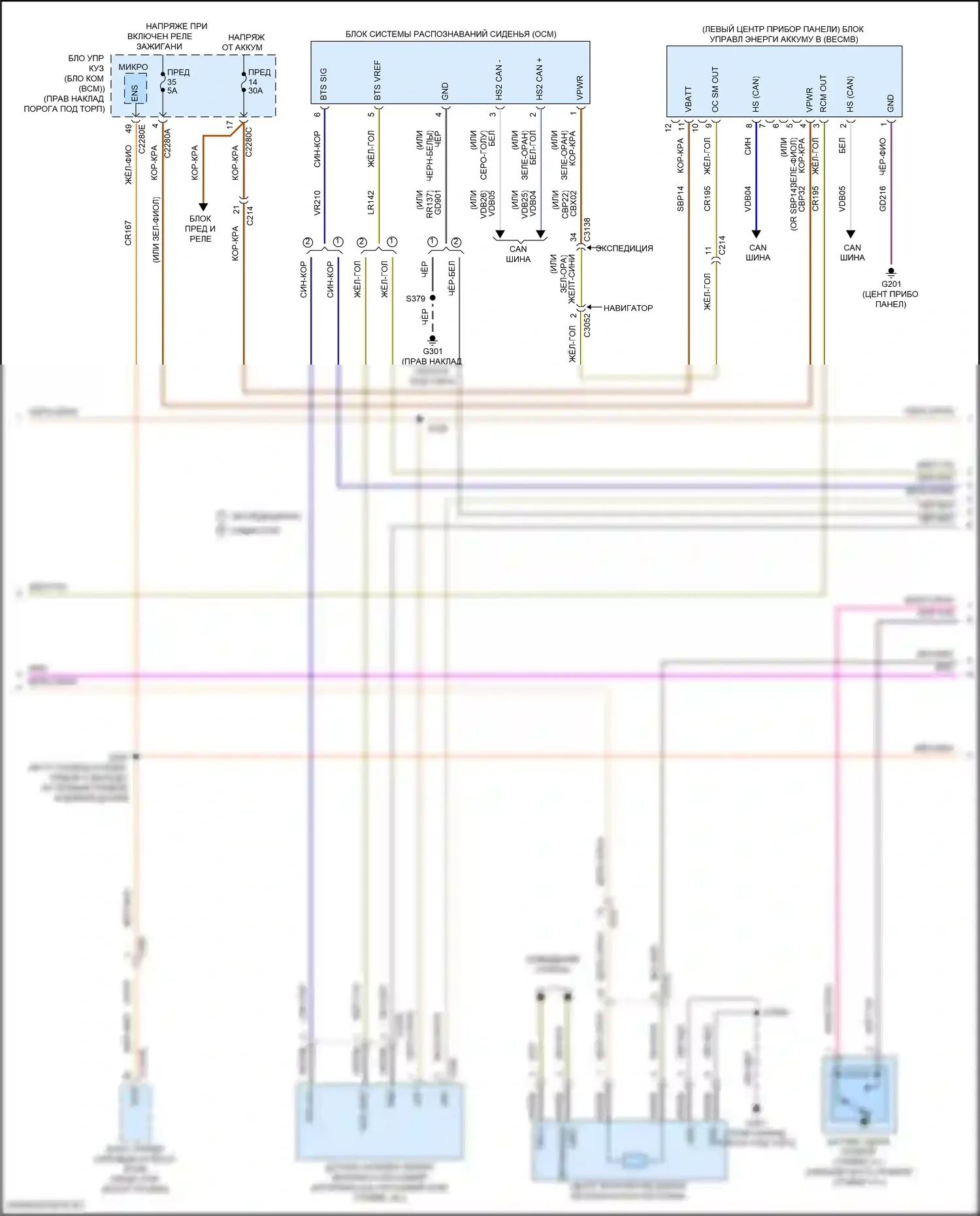 Expedition Ford IV (2017-2022): Электросхема подушек безопасности (2 из 5) 