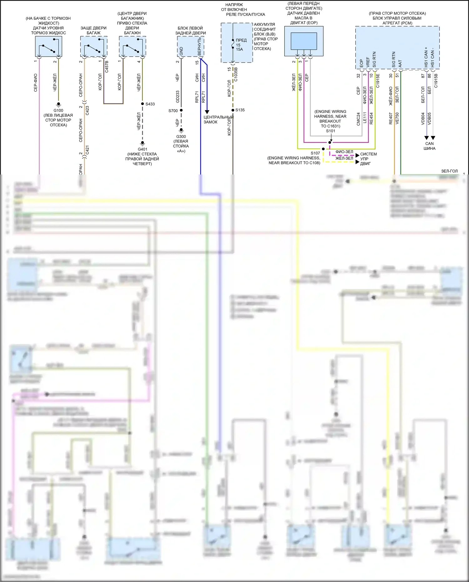 Expedition Ford IV (2017-2022): Электросхема приборной панели (2 из 3) 