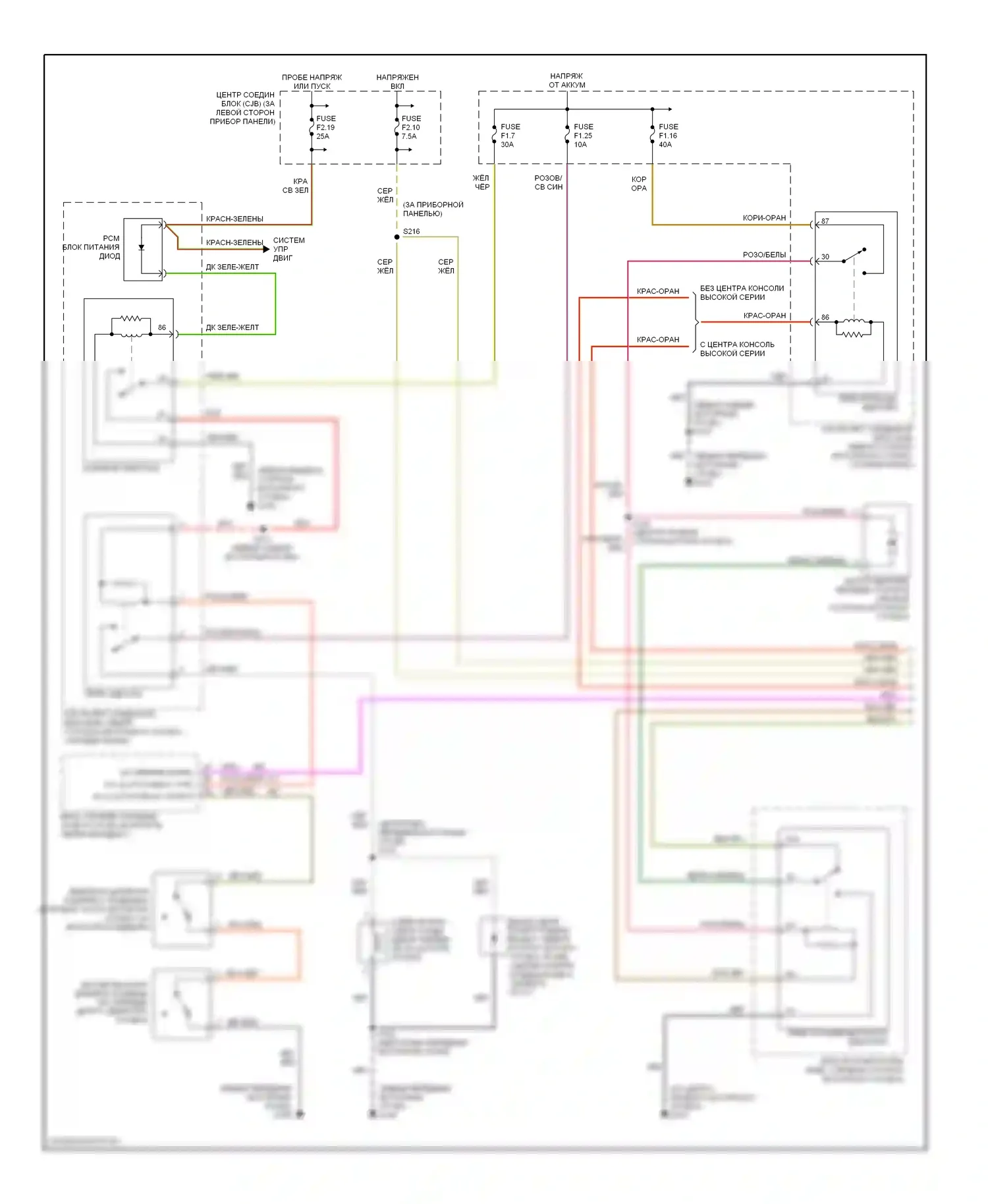 Explorer Ford II (1994-2003): Электросхема ручного кондиционера (1 из 2) 