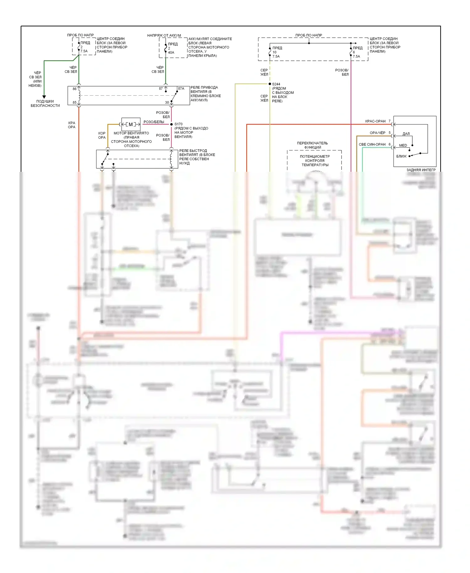 Explorer Ford II (1994-2003): Электросхема ручного кондиционера 