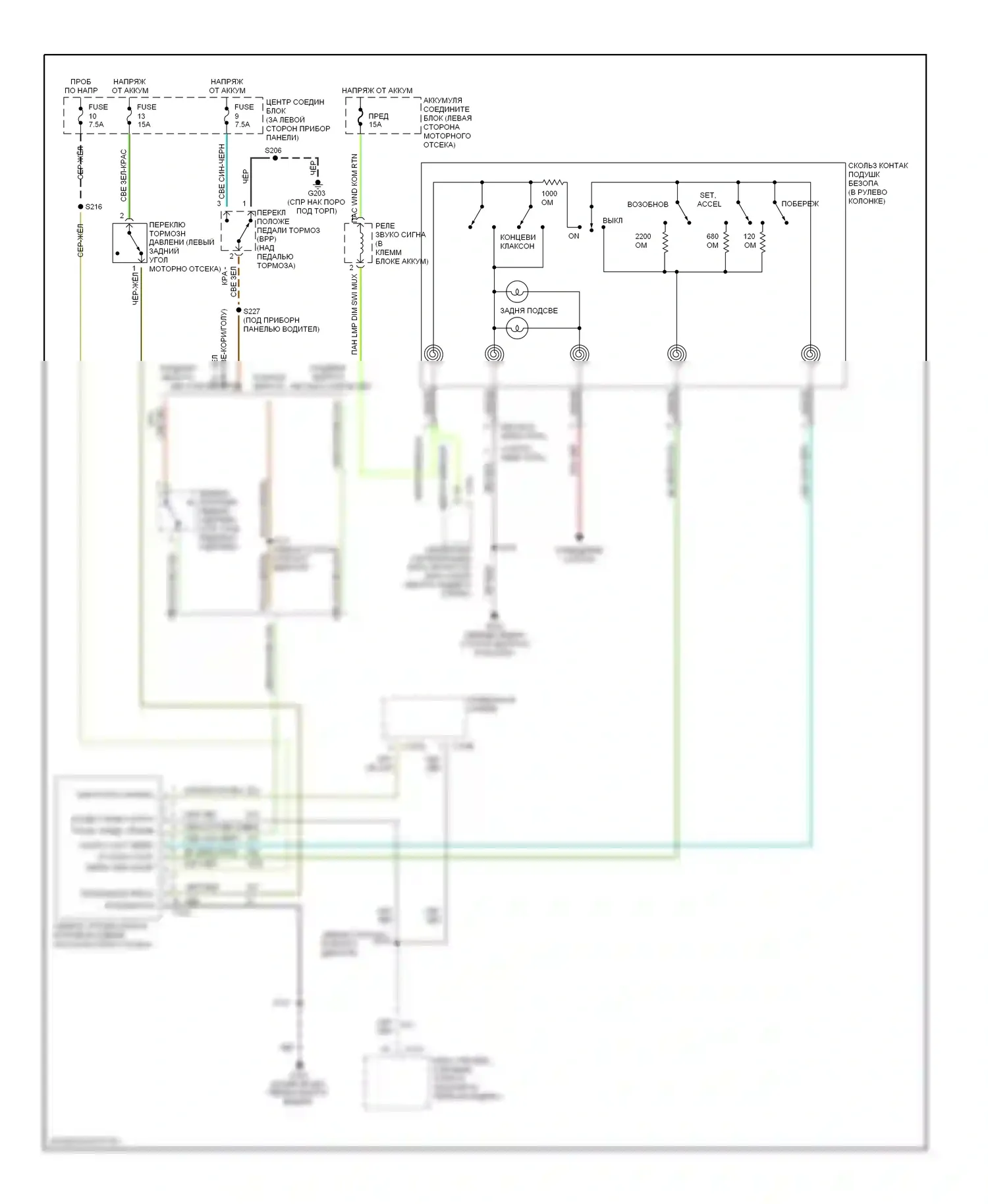 Explorer Ford II (1994-2003): Электросхема круиз-контроля 