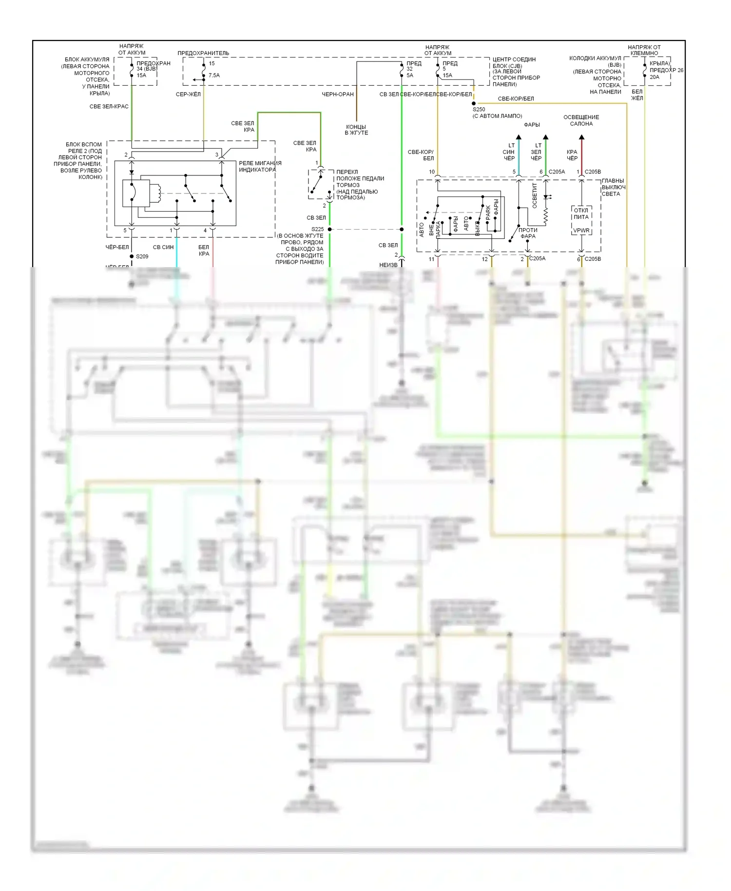 Explorer Ford III (2001-2006): Электросхема фар и фонарей 