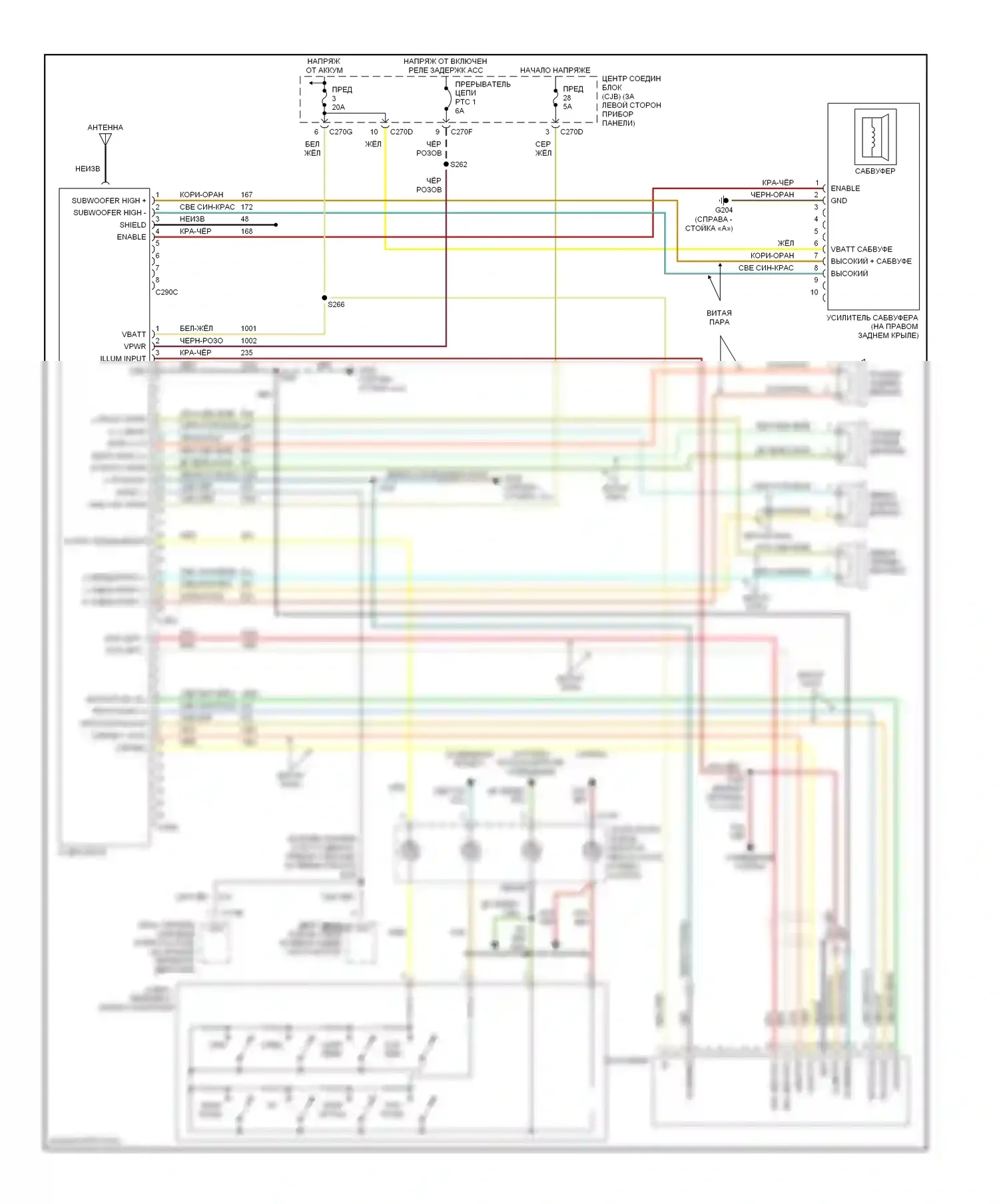 Explorer Ford III (2001-2006): Электросхема мультимедии заднего сиденья, с аудиофилом 
